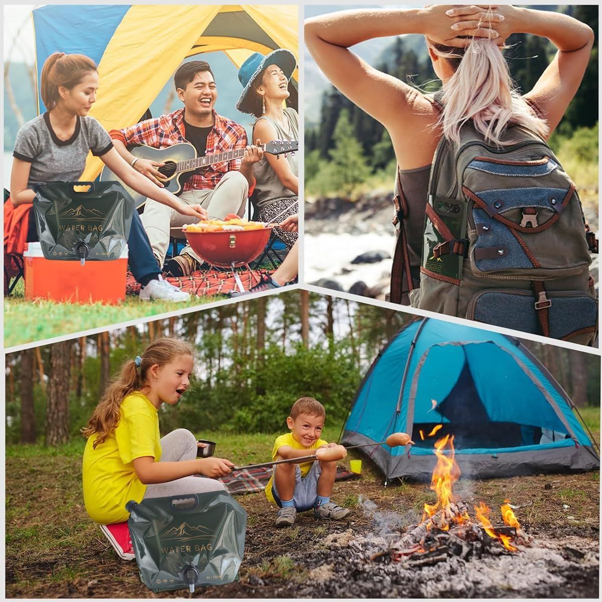 AIMALL 8L Foldable Outdoor Water Bag &ndash; Food Grade Portable Water Container with Swivel Spout, Large Capacity Camping Storage Bag for Car, Hiking, Travel, Emergency Use image number 3