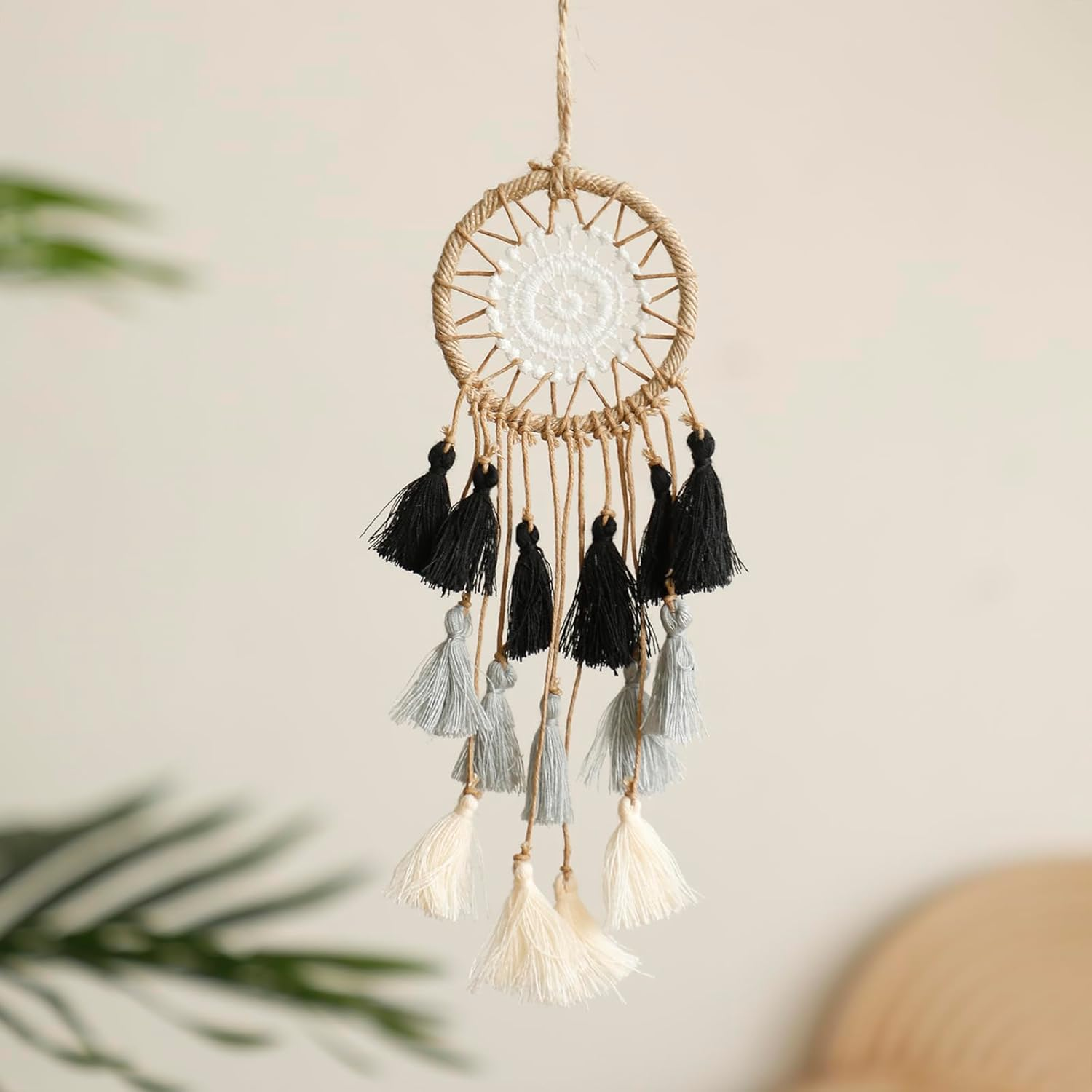 Mini Dream Catcher for Car Rear View Mirror Accessories - Handmade Small Brown Dreamcatchers Boho Car Charm Interior Decor, Native Ameican Indian Hanging Ornament Room Decor