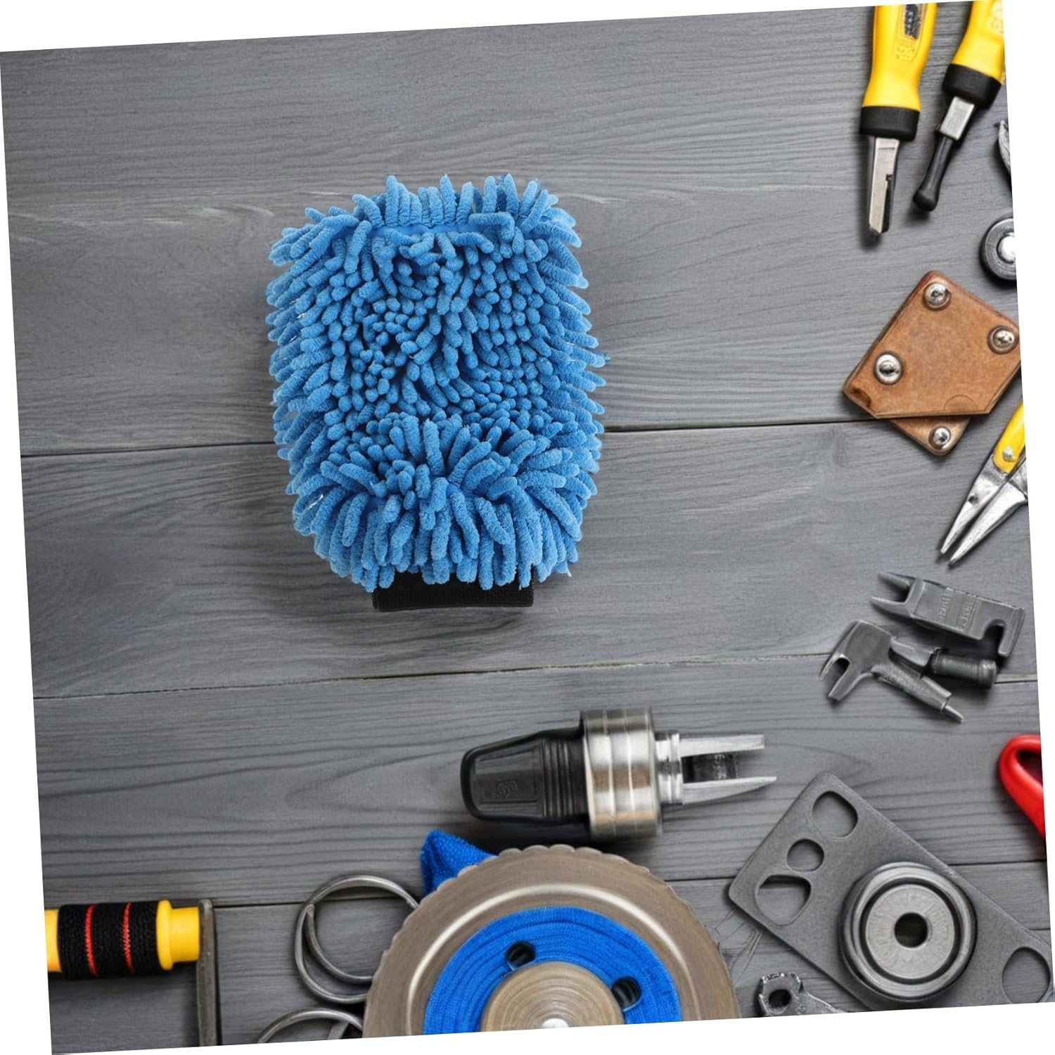 Iplusmile 4Pcs Absorbent Chenille Car Wash Mitts Microfiber Detailing Gloves for Motorcycle and Truck Cleaning, Plush Coral Fleece Wash Gloves for Exterior Car Care and Furniture Dusting Random Color image number 6