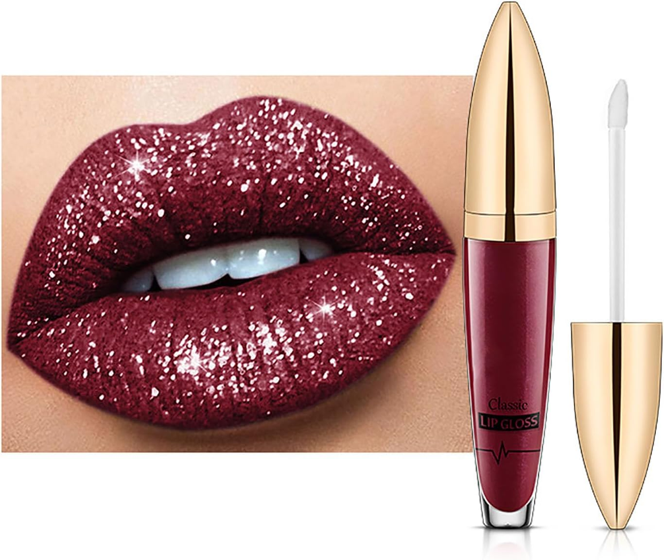 Diamond Lip Gloss Matte to Glitter Liquid Lipstick Waterproof, Diamond Shiny Long Lasting Lipstick Glitter Lipgloss Matte Liquid, Glitterlip Gloss for Women, Waterproof Makeup (E) - B image number 3