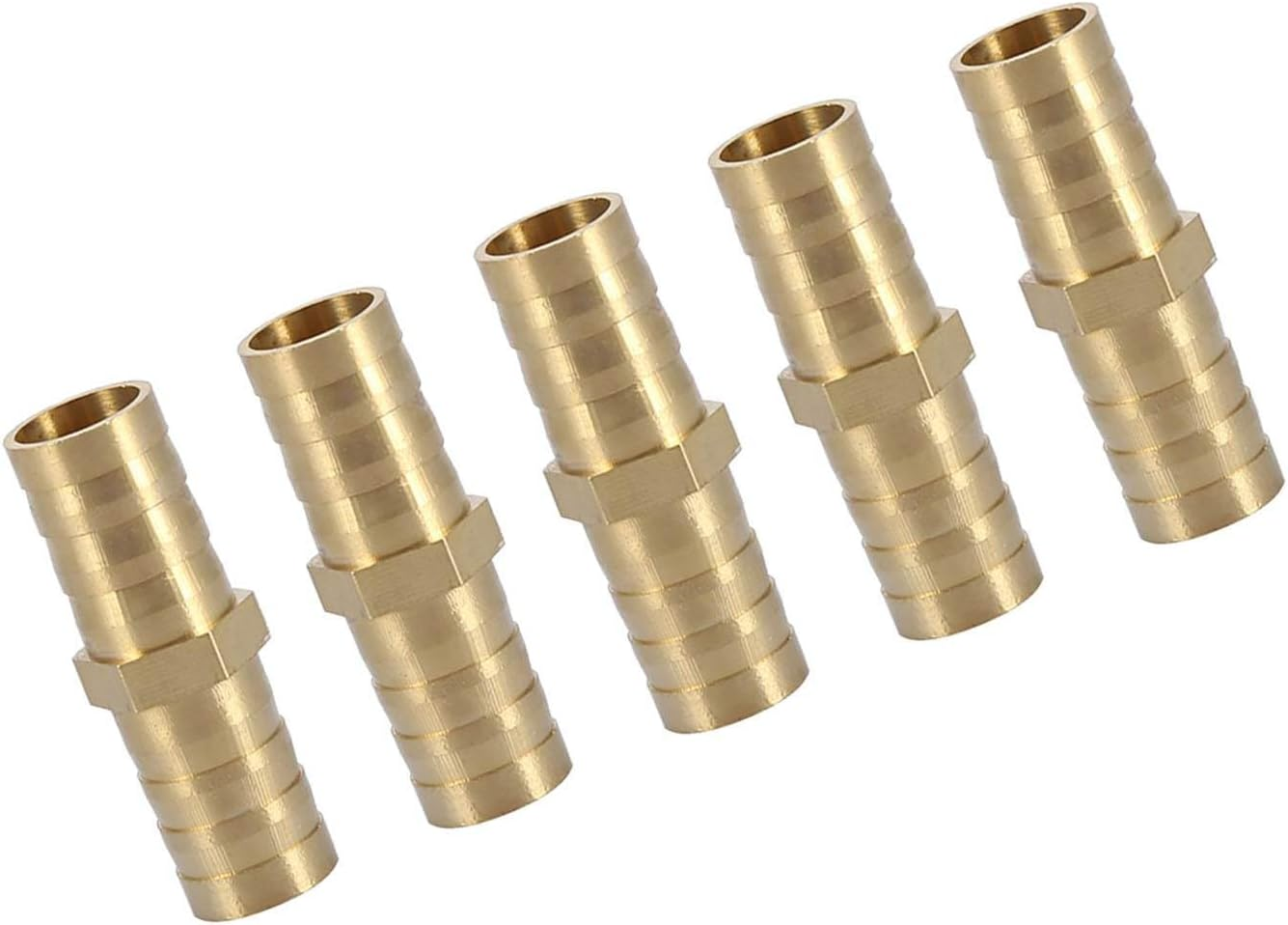 OEBUAFI Durable Brass Straight Barbed Connector for Pipe Connection in Power Tools, Straight Pipe Joint Easy to Assemble, Suitable for Air, Water, Oil, Gas, (10Mm(5Pcs)) image number 2