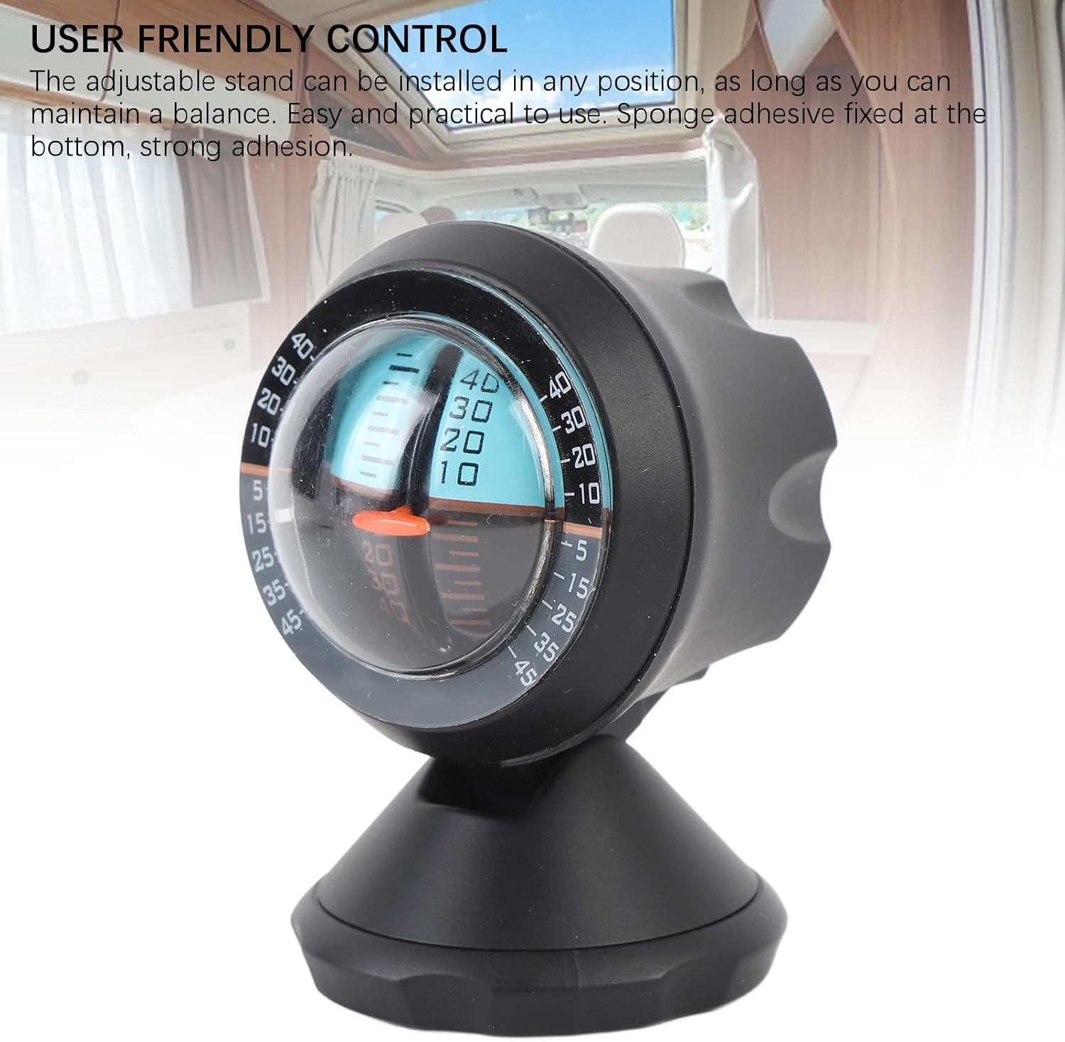 Ejoyous ABS Car Inclinometer, Rotatable Adjustable Viewing Angle, High Sensitivity Accurate Slope Measurement, Dual Slope Markers 4D Angle Display, Enhance Driving Safety image number 4