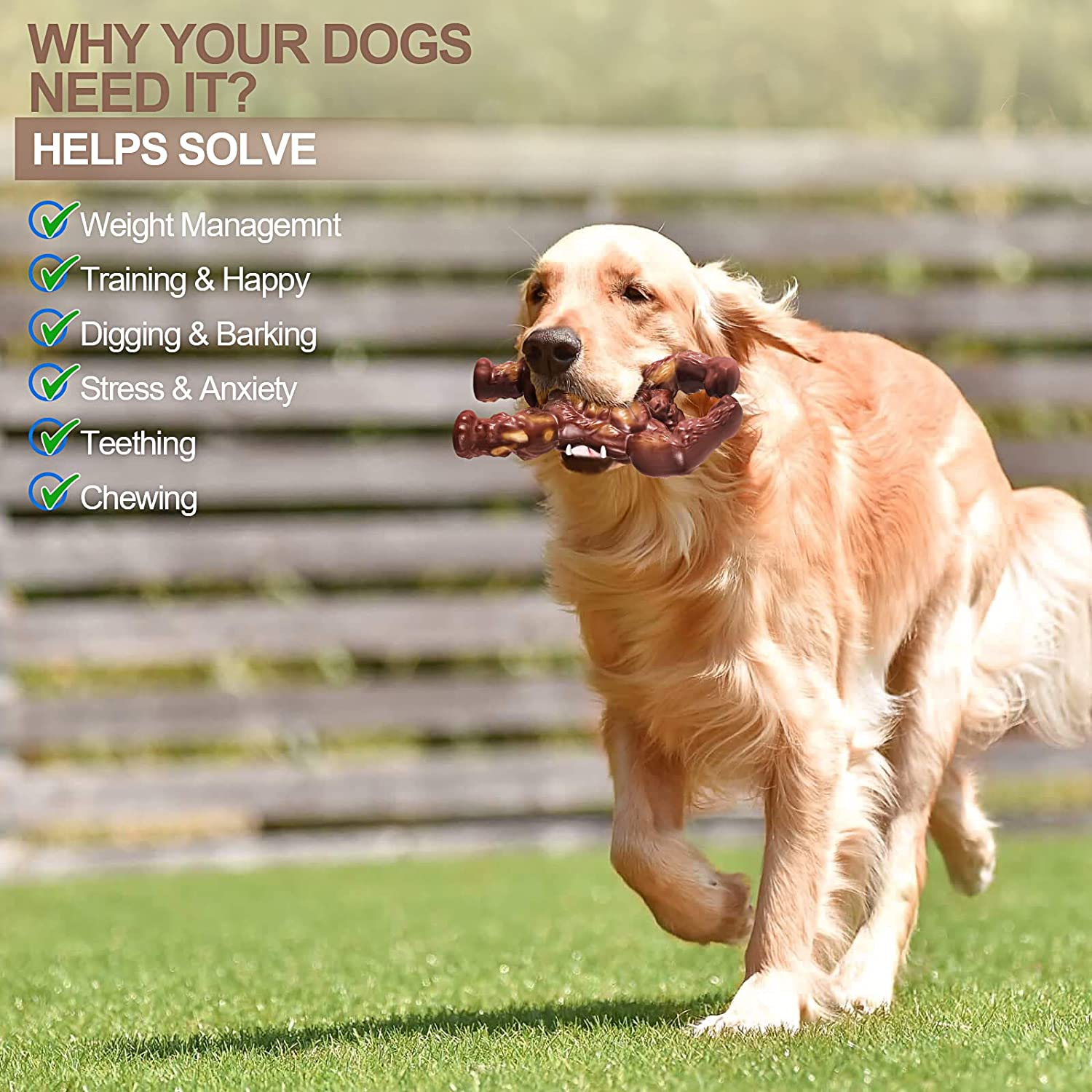 Indestructible Dog Toys, Extreme Tough Puppy Toys,Real Beef Flavored,Do-Gs Bone for Medium/Large Dogs Breed, Gifts for Dogs image number 1