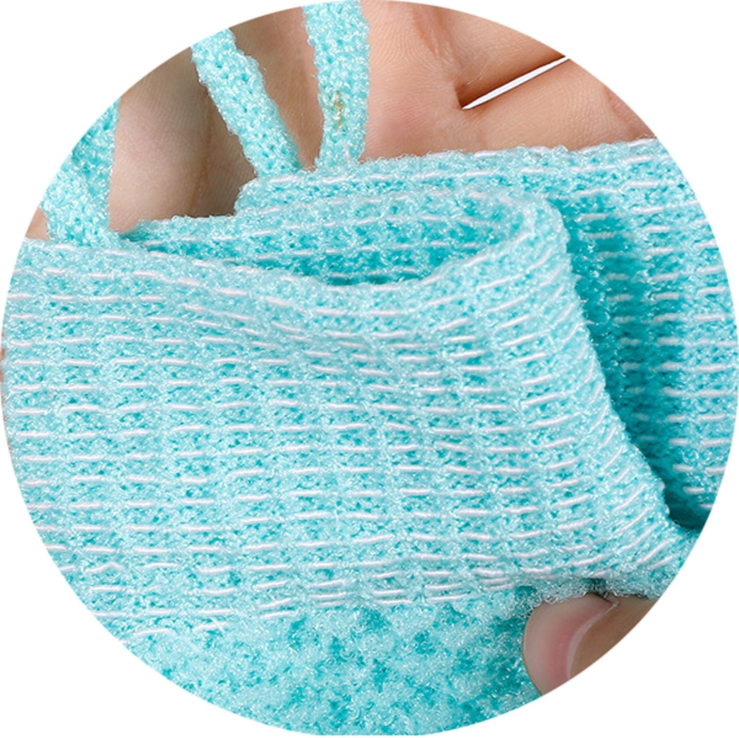 Haobase 3 Pairs Exfoliating Gloves Body Scrub Bath Gloves Scrubbing Gloves for Shower, Spa, Massage, Dead Skin Cell Remover (Blue+Green+Pink) - Blue+Green+Pink image number 2