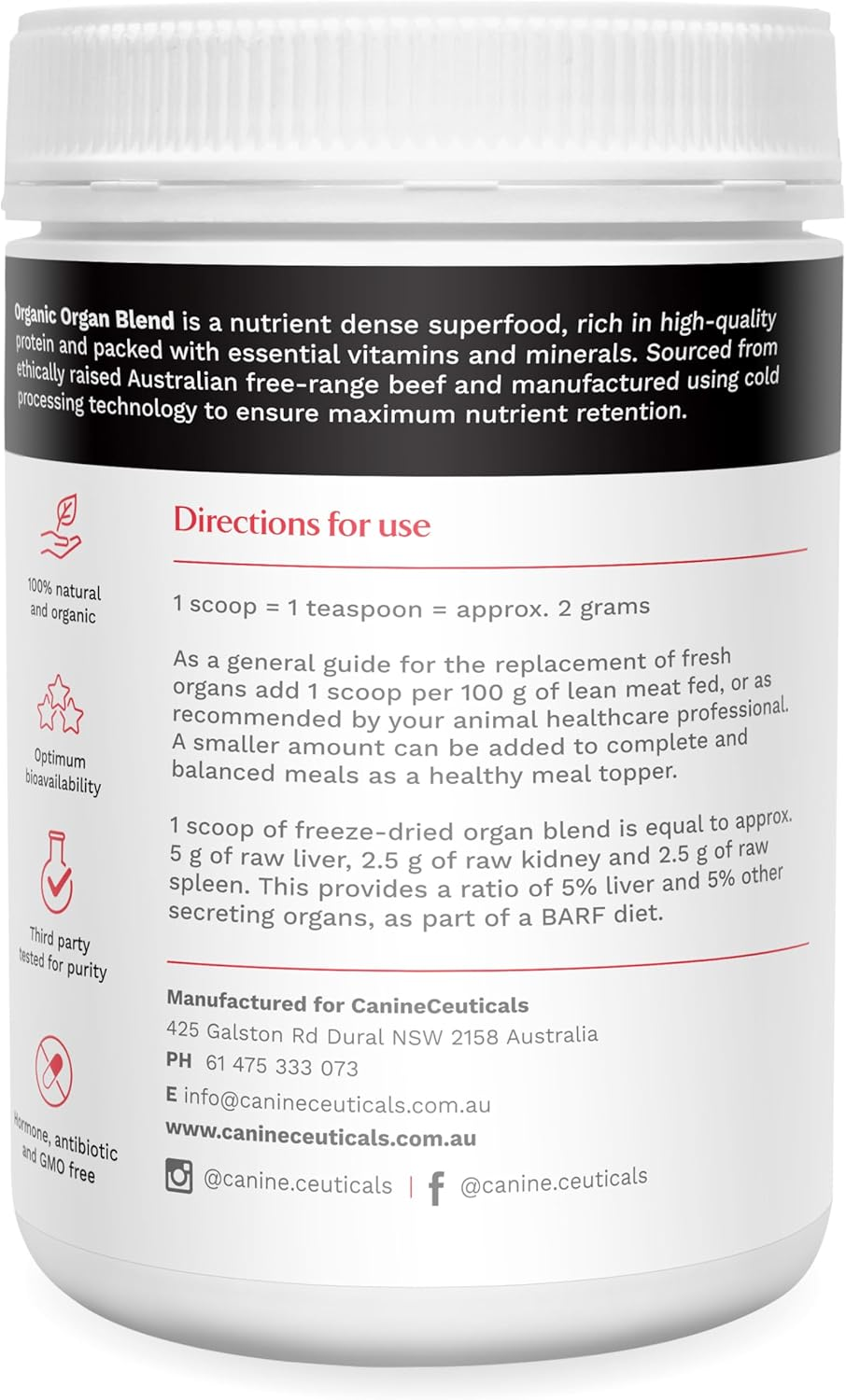 Organic Organ Blend &ndash; Nutrient-Rich Superfood for Dogs &ndash; Supports Immunity, Skin & Energy &ndash; 100% Grass-Fed & Organic &ndash; No Fillers or Additives image number 2