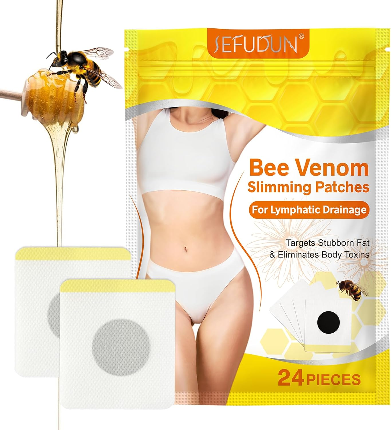 New Bee Venom Patches, Slim Patch for Women, Weight Loss Patches, Comfortable and Easy to Use (24Pcs) image number 6
