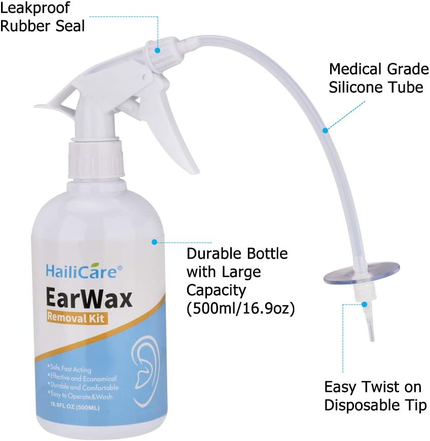 Ear Wax Removal Tool, Ear Cleaning Kits Safe Ear Irrigation Kit Ear Flush Kit for Adults Kid, Ear Wax Washer System Easy to Operate, Includes Basin, Syringe, Towel and Disposable Tips image number 1