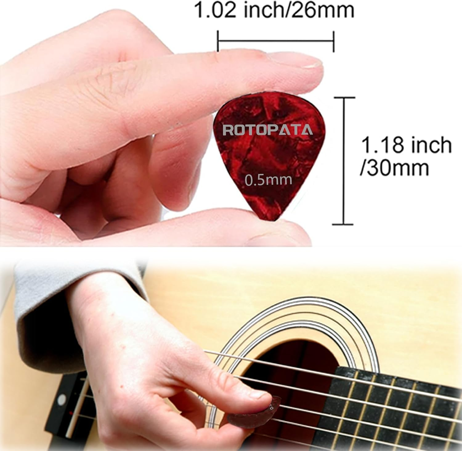 Guitar Picks Plectrums with Picks Holder and Storage Box 0.58 0.84 1.2 Mm Includes Thin Medium Heavy Thickness, Variety Colorful Celluloid Plectrums for Bass Electric Acoustic Guitars Ukulele (12) image number 5