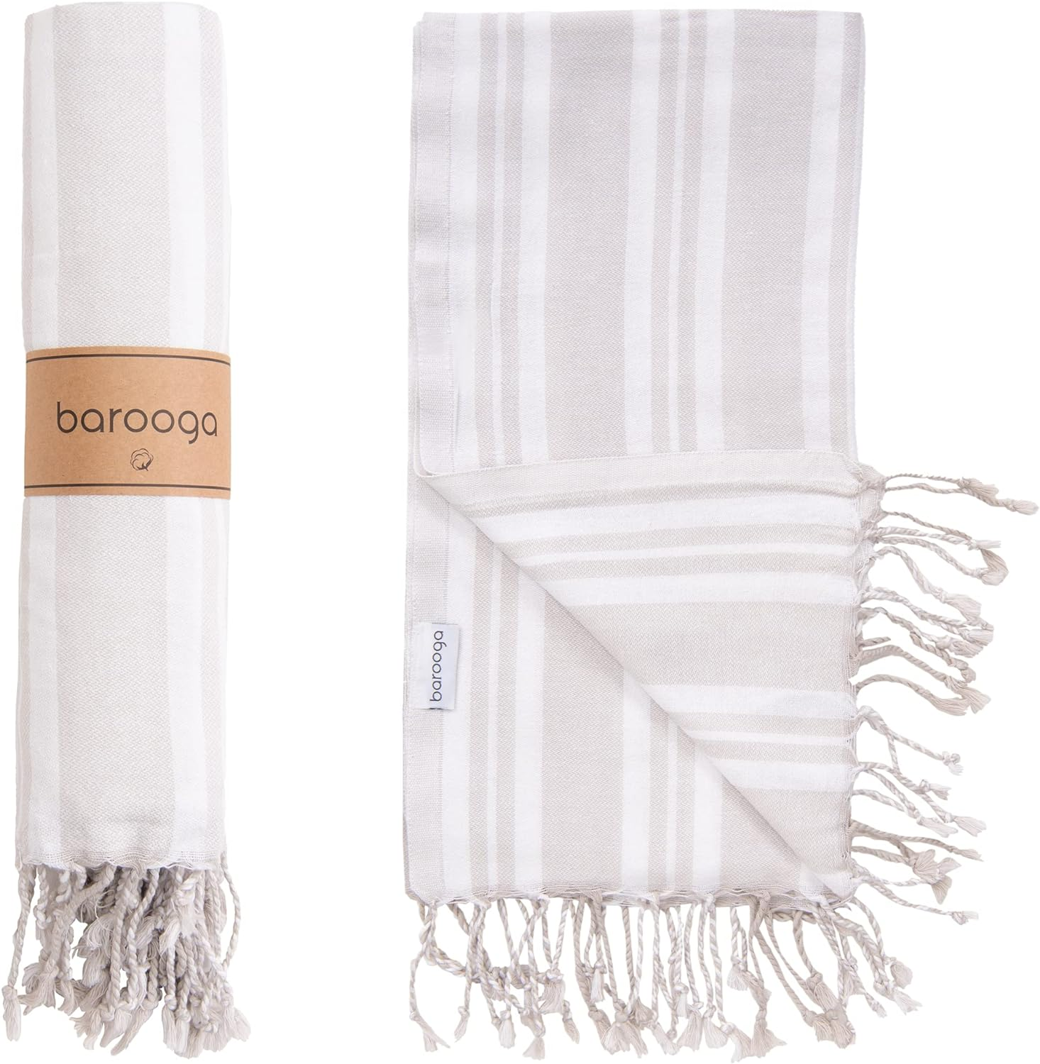 Barooga Sand Free Beach Towel, 90X180 Cm, Stylish, Quick Drying, Lightweight, Compact Turkish Beach Towel Blanket, Prewashed, 100% Cotton Super Absorbent (Grey) image number 6