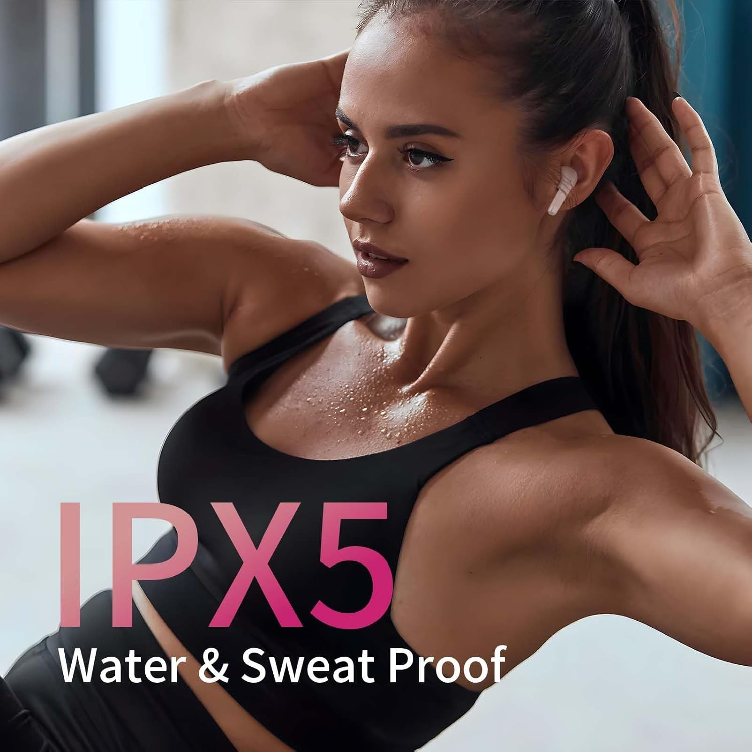 MIPOW X Miffy BT5.3 Wireless Earbuds, Rabbit Design, IPX7, 36 Hours Playtime with Case, AI ENC Noise Cancelling, Sports/Work Earbuds (Pastel Pink) image number 4