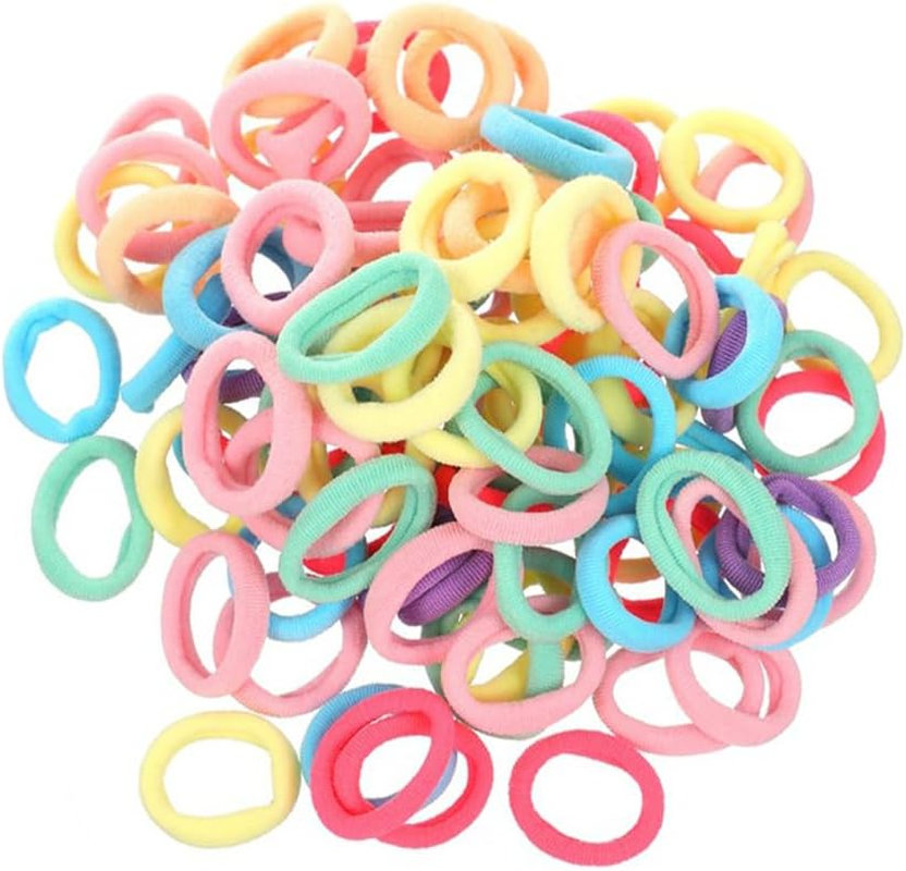 Aililong Pack of 210 Girls Hair Bobbles 3 Cm Colourful Ponytail Hair Band Elastic Hair Bands for Children Girls image number 5