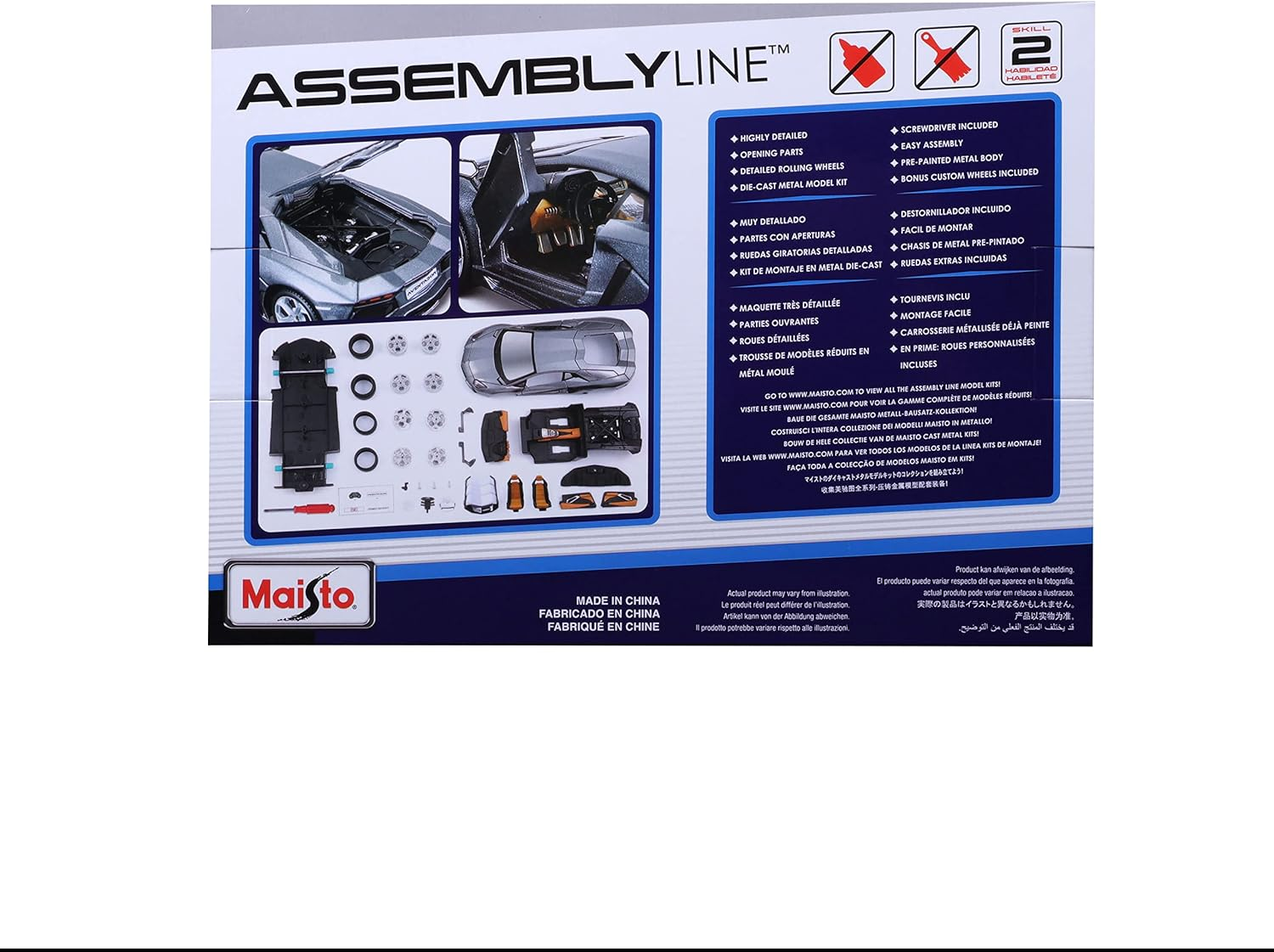 Maisto 1:24 Scale Assembly Line Lamborghini Aventador LP 700-4 Diecast Model Kit (Colors May Vary) image number 5