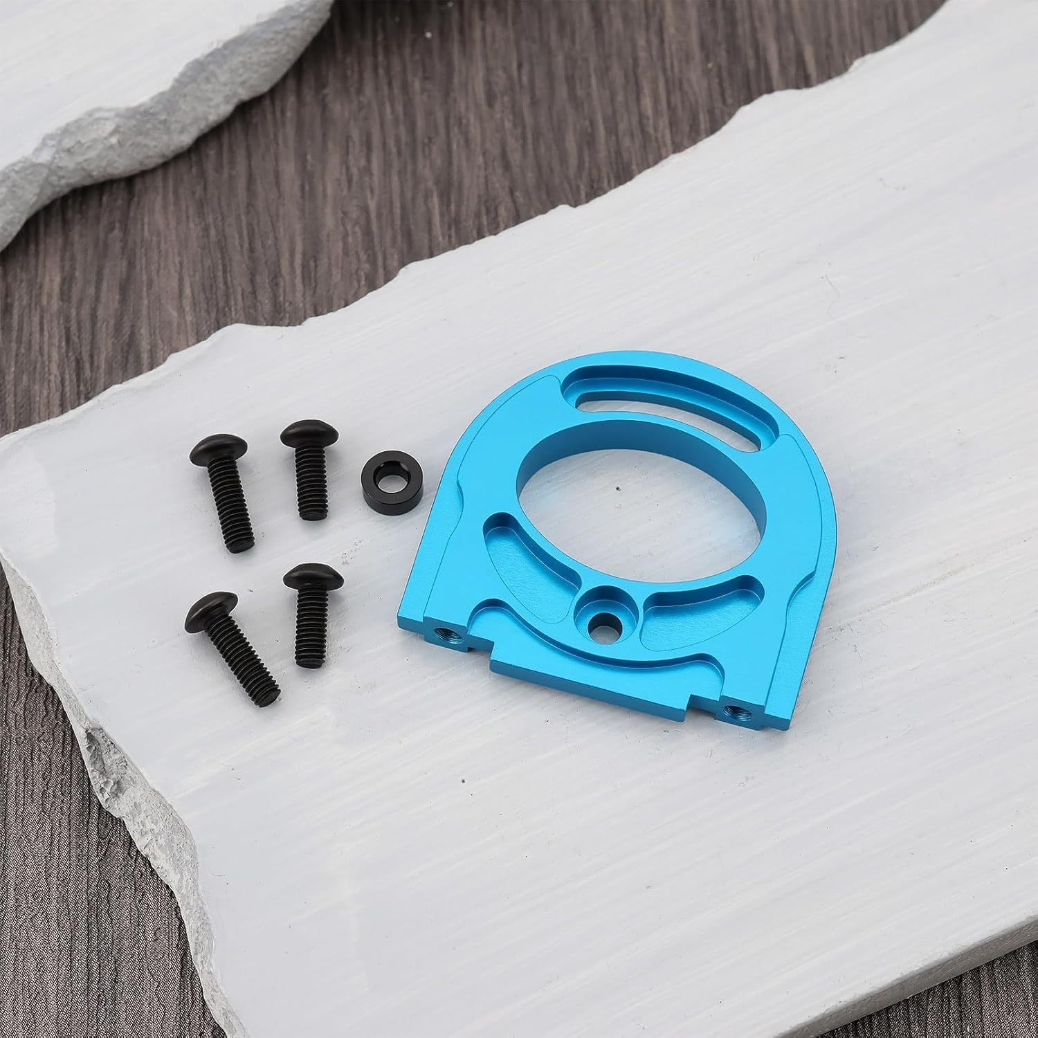 OTOTEC 1Pc Aluminum Adjustable Motor Mount Plate Compatible with Tamiyas TT02 Drift on Road Touring Cars, Blue image number 1