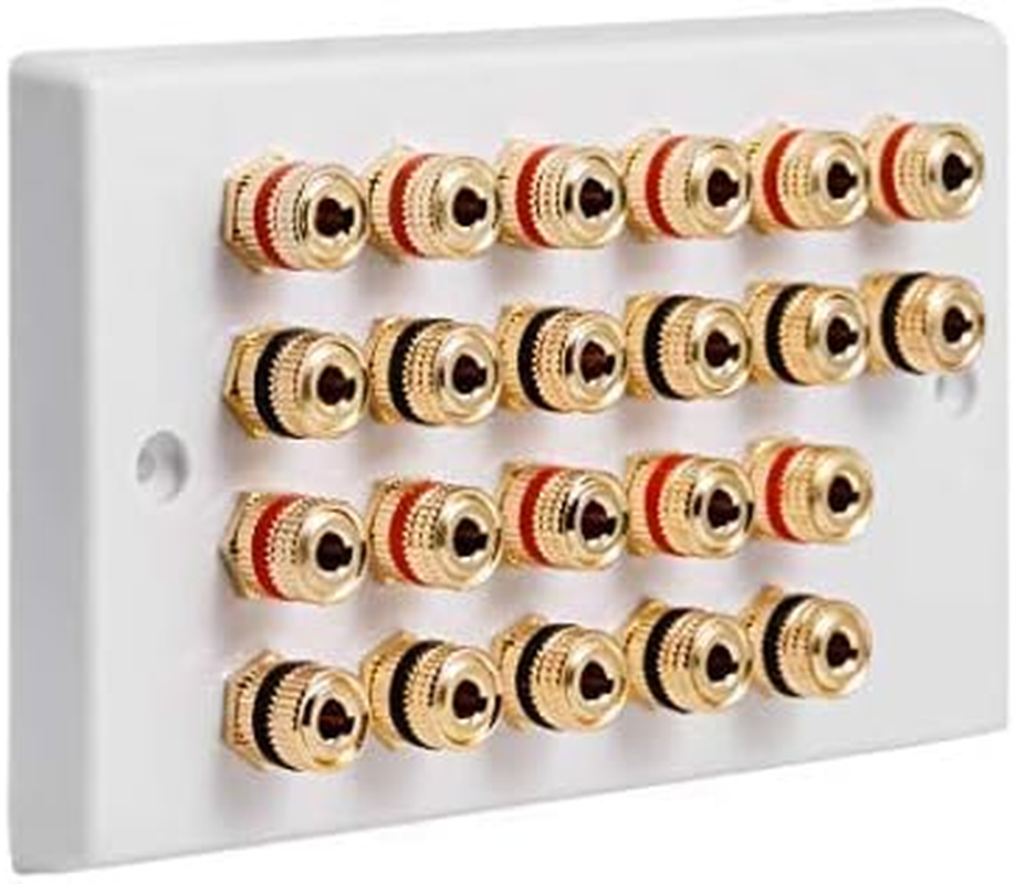 11.0 Audio/Av Surround Sound Speaker Wall Plate with Gold Binding Posts No Soldering Required image number 3
