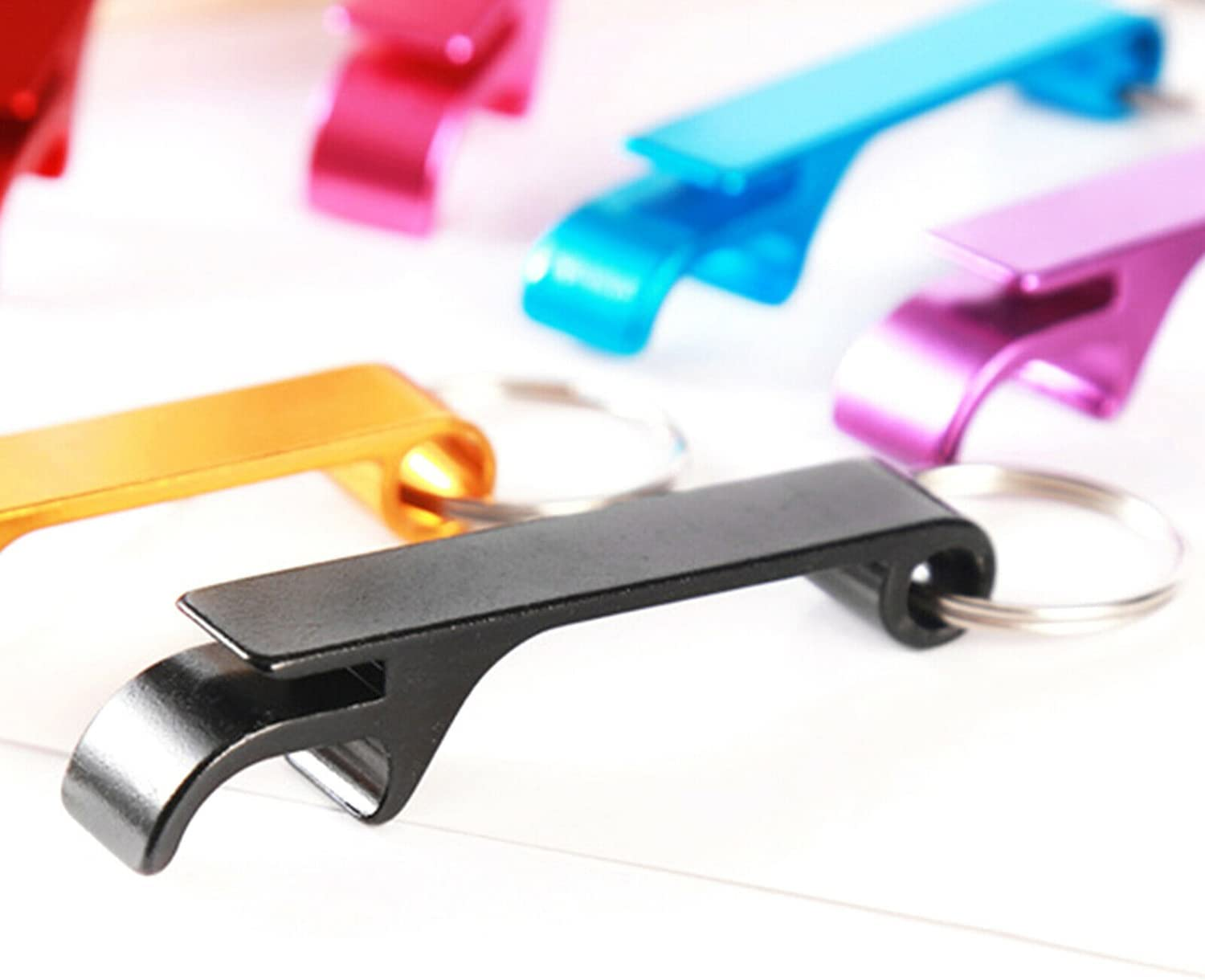 10Pcs Bottle Opener Keyring Metal Beer Bar Tool Keychain Gifts Random Colour image number 5