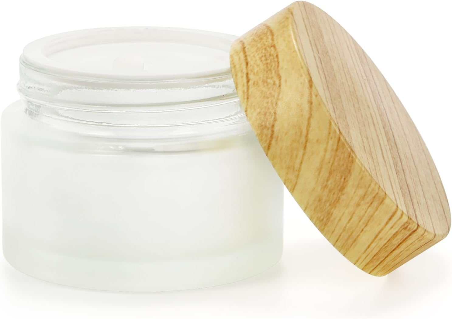 ZENFUN 16 Pcs Glass Cosmetic Containers 50 Gram/50Ml Empty Sample Jars with Leak Proof Lids, Frosted Glass Bottle for Cream, Lotions, Lip Balm - Refillable Travel Containers image number 6