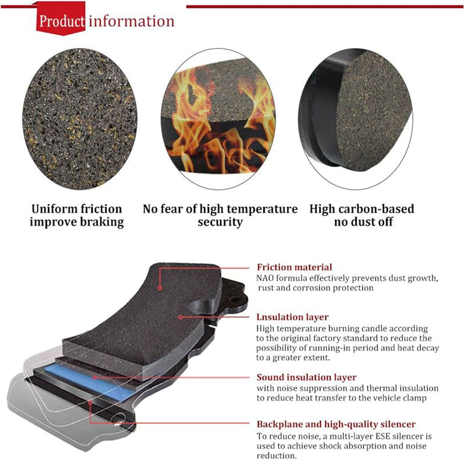 Motorcycle for Kawasaki VN800 VN 800 for Drifter 1999-2006 VN900 for Vulcan Classic 2006-2014 VN 900 Custom 2007-2014 Front Brake Pad Accessories Braking (Color : Front Left) image number 1