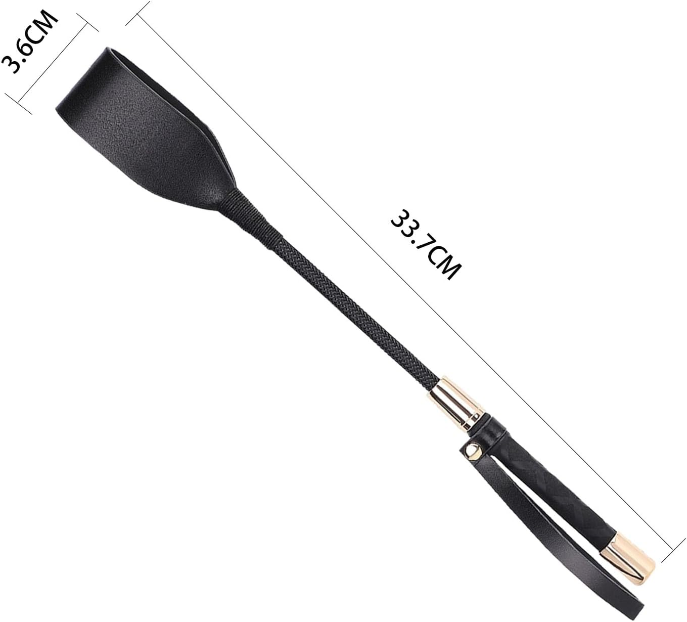 Mini Horse Riding Crop 33Cm &ndash; Lightweight Hobby Horse Accessory with Anti-Slip Grip &ndash; Durable PU Leather Hose Whip Crop for Kids & Horseplay Training(Black) image number 3