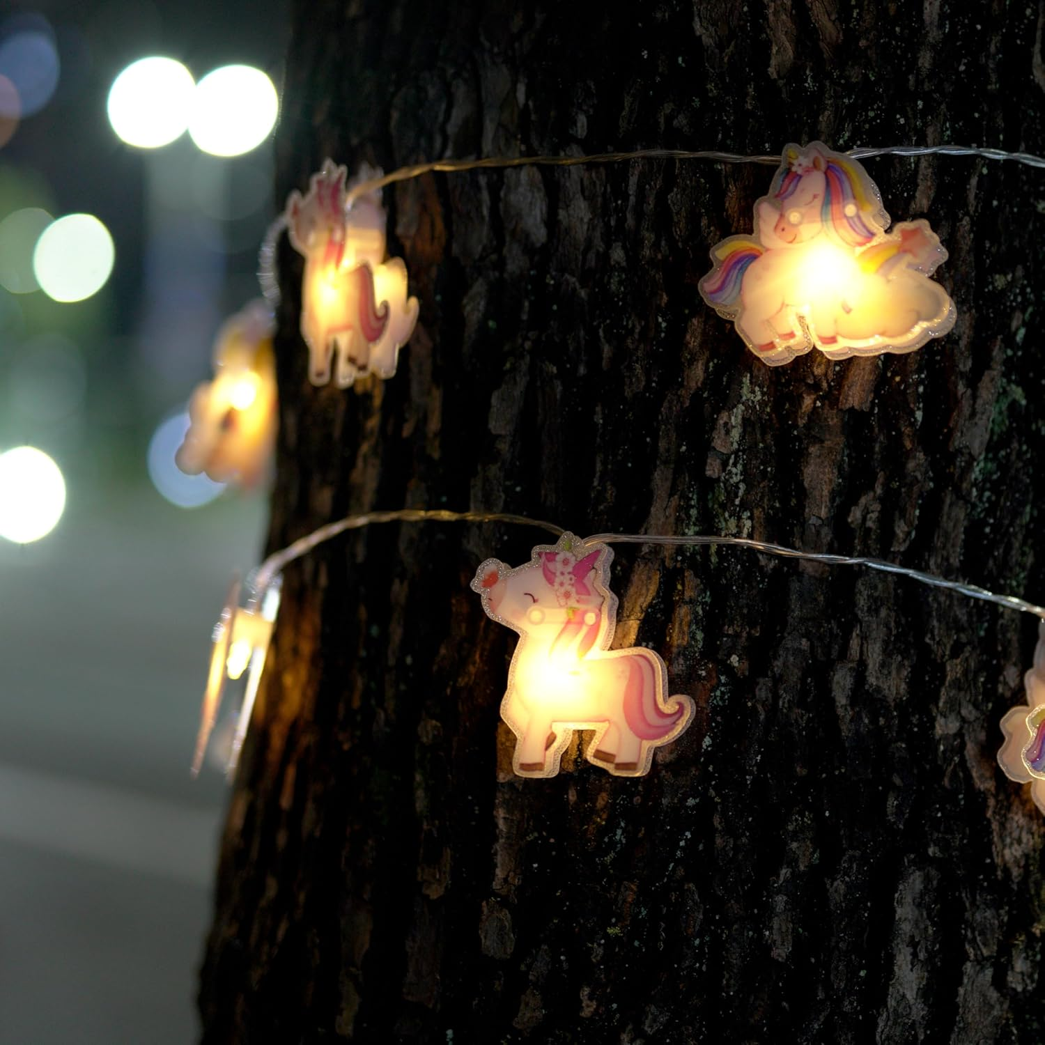 Hoolight Unicorn String Lights 20Led 14 Ft Unicorn Fairy Lights Girl Room Decoration Unicorn Birthday Decorations Battery Powered String Lights Birthday Party Unicorn Decor(8Mode) image number 4