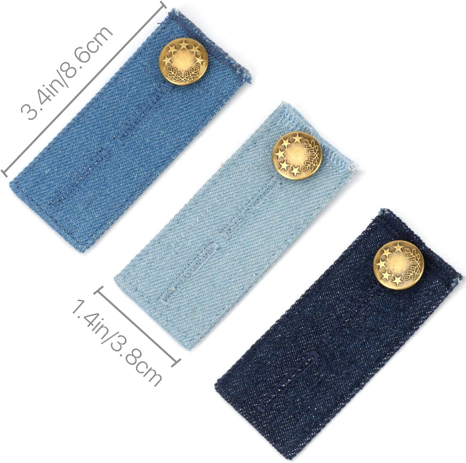 VANANA 4PCS Set Denim Waistband Button Extender Metal Buttons for Jeans Pants Skirt Comfy Waist Expander image number 3