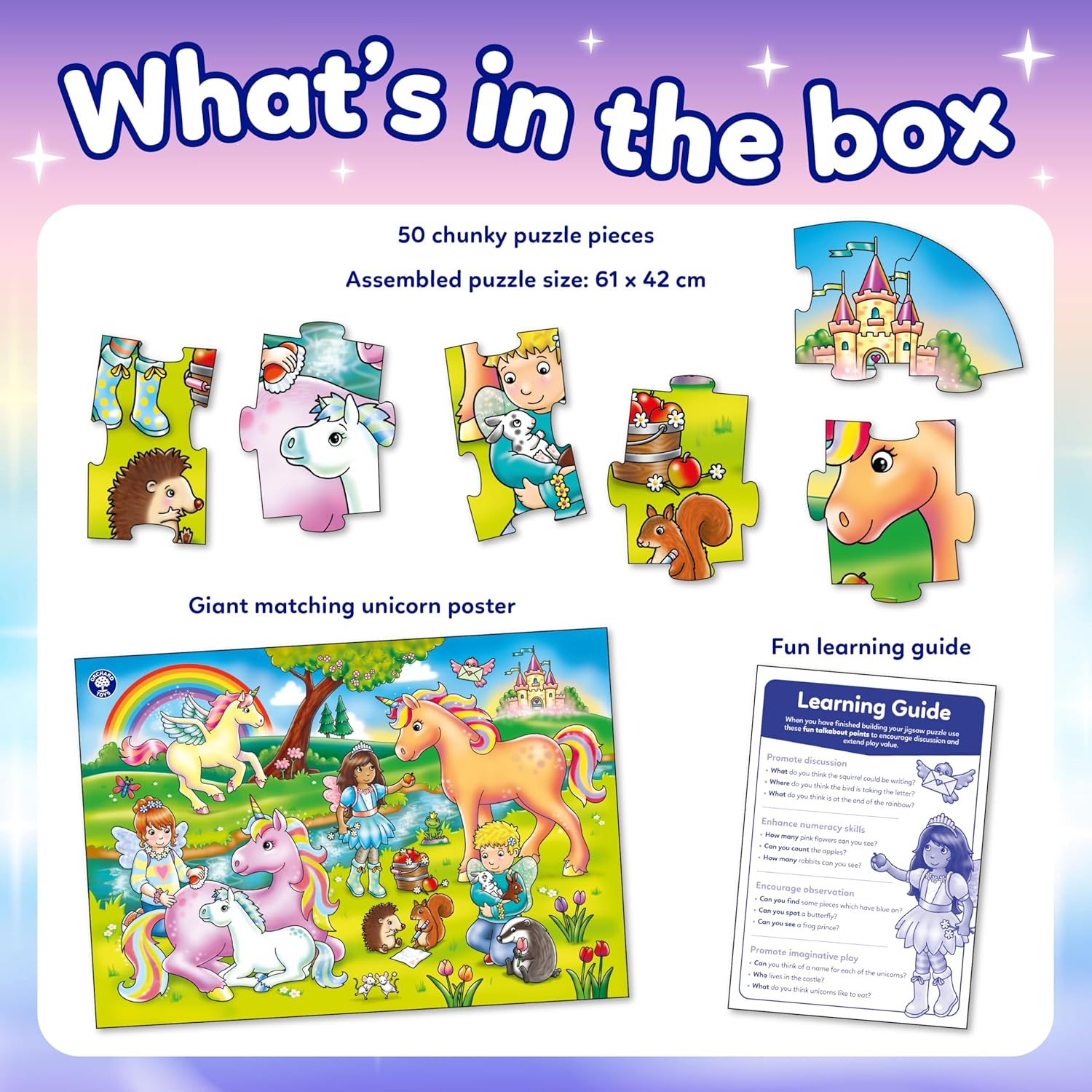 Orchard Jigsaw - Unicorn Friends & Poster 50 Pieces image number 2