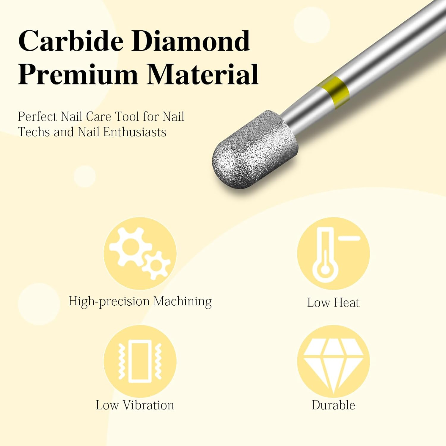 Nail Drill Bit,Cylinder Diamond Carbide Cuticle Remover Bit,3/32" Shank,Professional Diamond Carbide Nail Drill Bit for Acrylic Gel Nails,Home Salon & Diy(Exrta Fine) image number 2