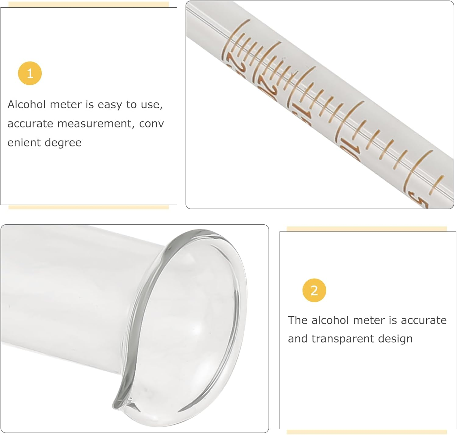Gatuida Alcohol Content Meter - Precision Hydrometer for Wine and Liquor Testing with Measuring Cup - Essential Tool For image number 1