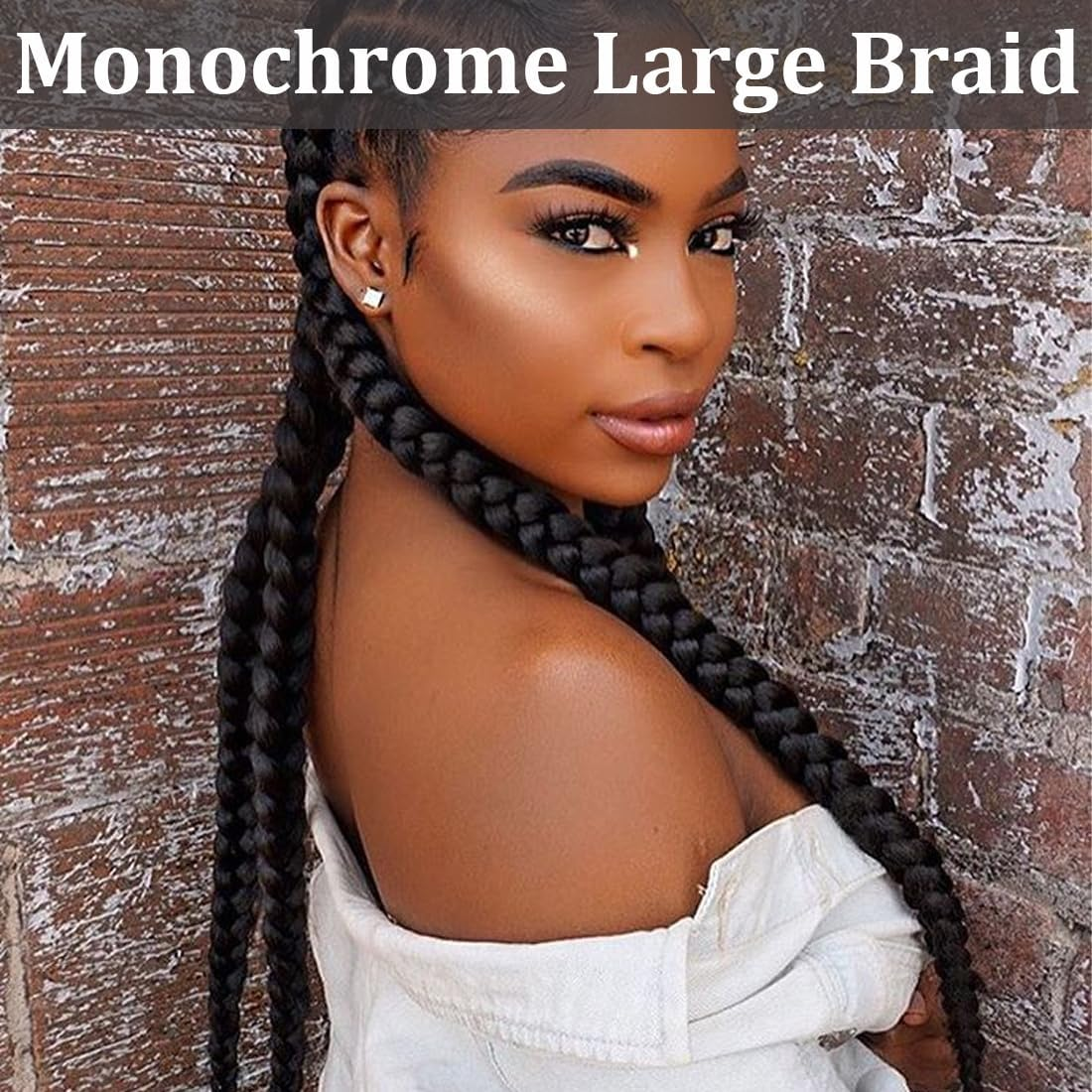 Jumbo Braids Extensions Synthetic Hair 3 Pieces Braids Hair Braids Extensions Synthetic Hair for Braiding 100 G Braids for Braiding Afro Hair image number 3