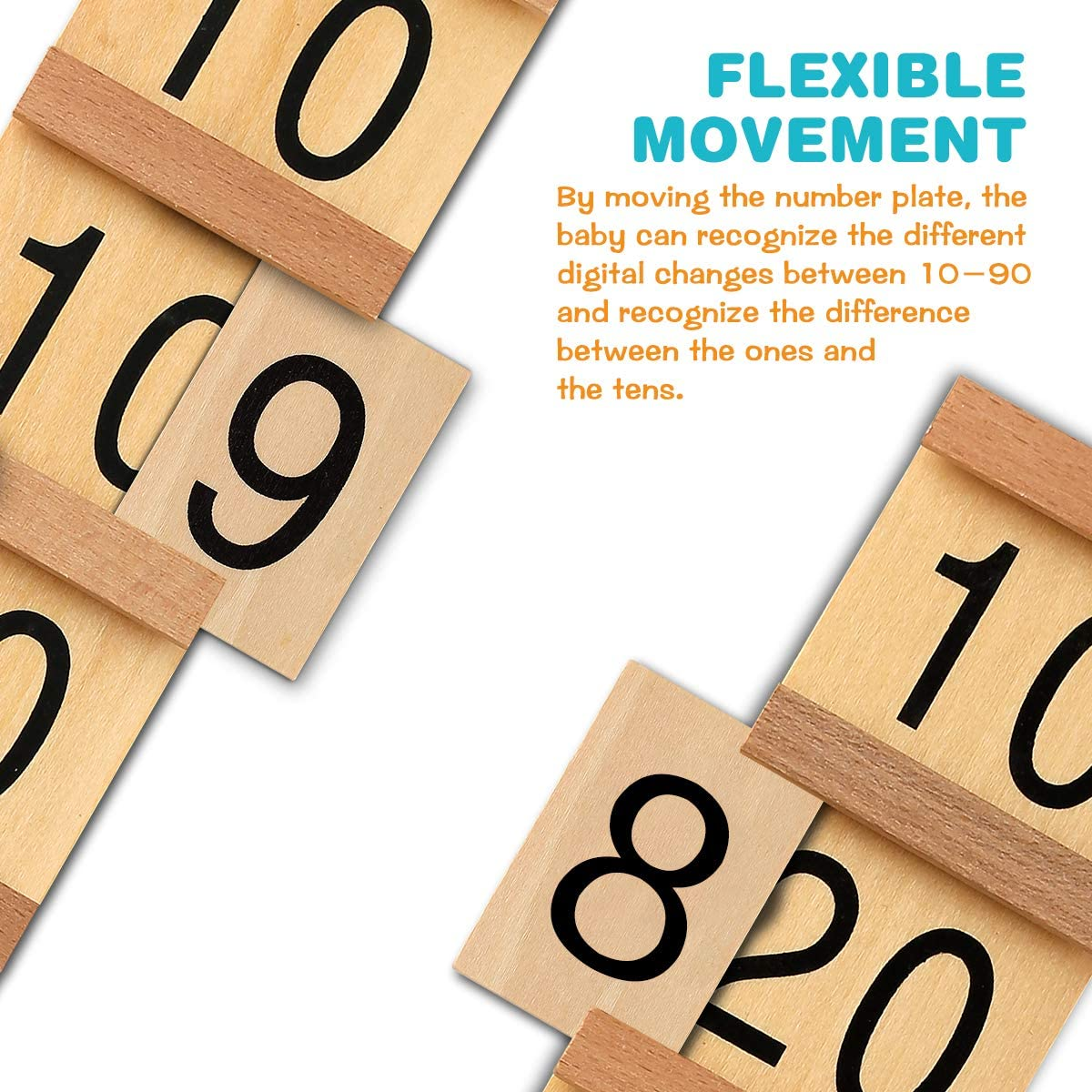 Montessori Mahematic Material Teens and Tens Board Kids Counting Number Math Learning Toy image number 1