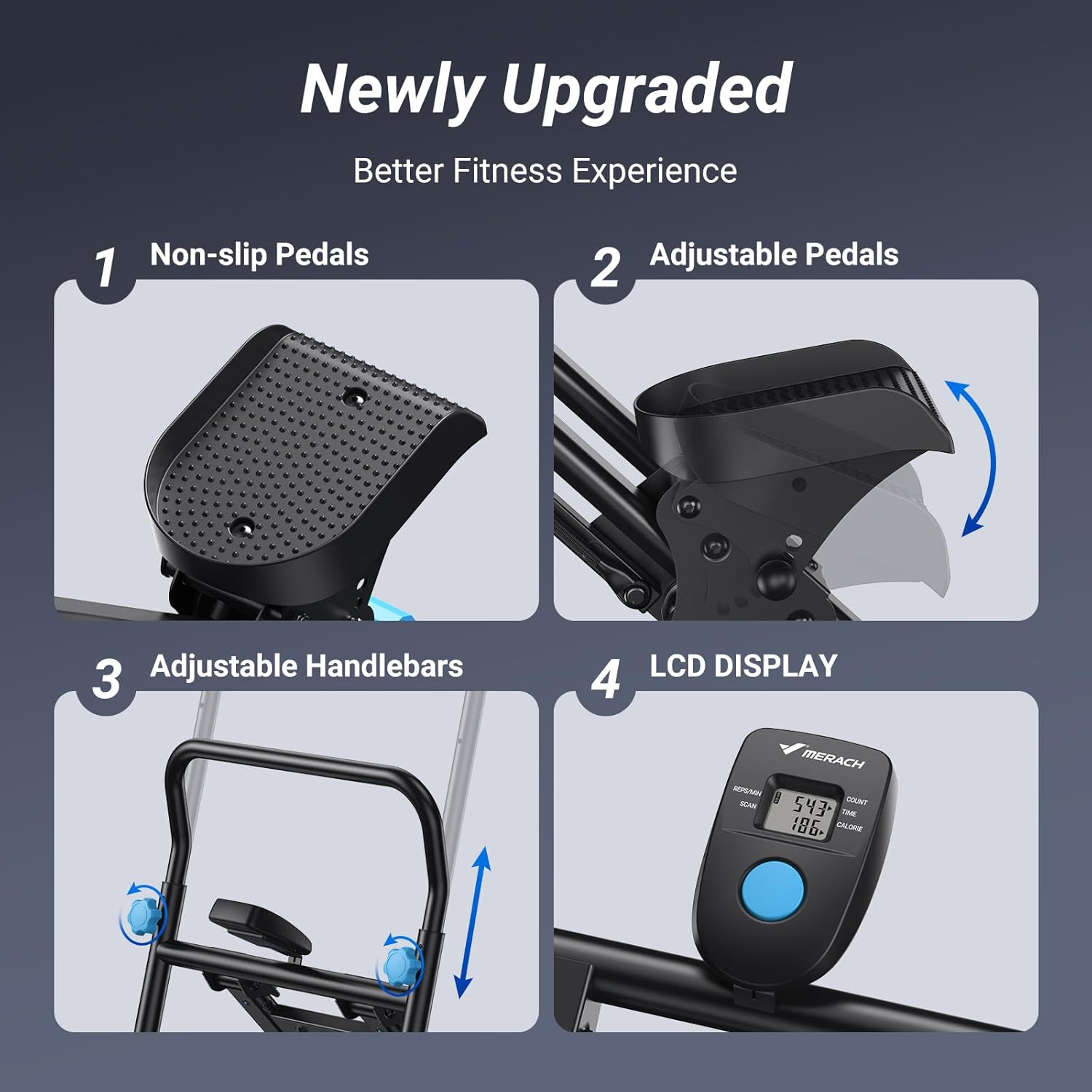 MERACH Stair Stepper for Home Gym Exercise, New Version Vertical Climber Machine for Full-Body Workout, Compact Folding Cardio Exercise Climber with Extended Step Range image number 5