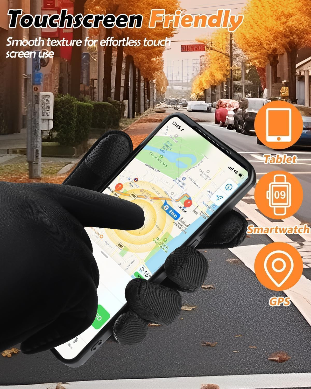 Winter Gloves for Men Women, Cold Weather Waterproofwith Gloves Touch Screen Fingers image number 3