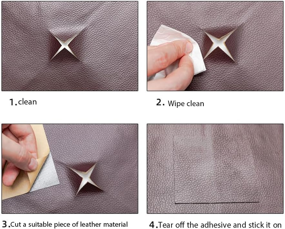 Sofa Leather Repair Kit 35 X 137 Cm Self-Adhesive Leather Repair Patch, Car Scratch Repair Kit Suitable for Sofas, Car Seats, Luggage, Book Binding image number 1