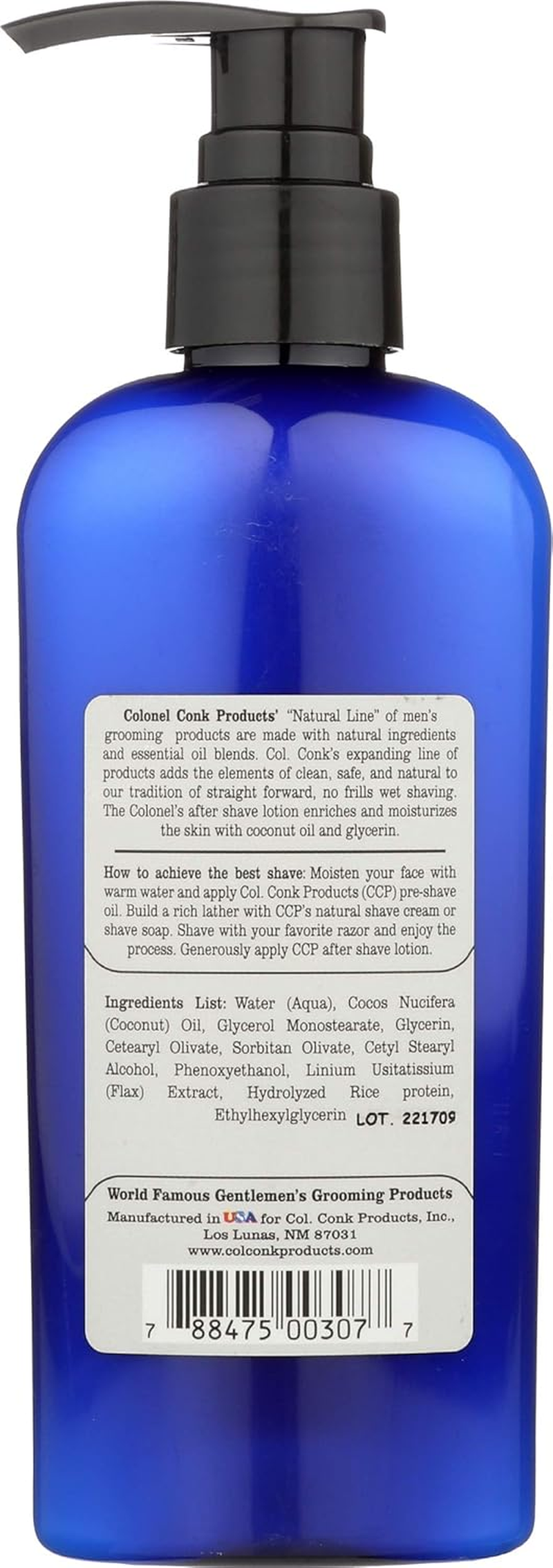 Colonel Conk Unscented Natural Aftershave Lotion 180 Ml image number 6