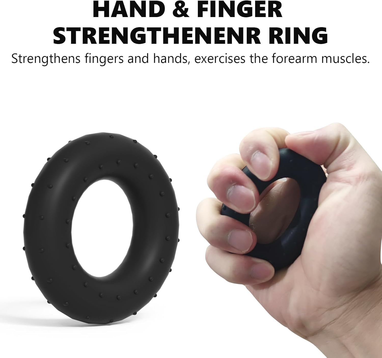 Hand Grip Strengthener Grip Strength Trainer Kit with Wrist Strengthener - Ultimate Hand Exerciser Set for Forearm Workout, Adjustable Grip Strength Trainer, Stress Relief Ball, Hard Thorn Ball, Exercise Ring, Training and Recovery image number 3