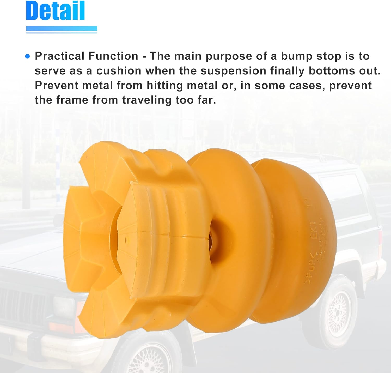 X AUTOHAUX 2Pcs 4.3 Inch Rear Suspension Bump Stop Strut Bumper Bump Stop for Kia Sorento 2002-2009 55151-3E001 Rubber Orange Rubber image number 4