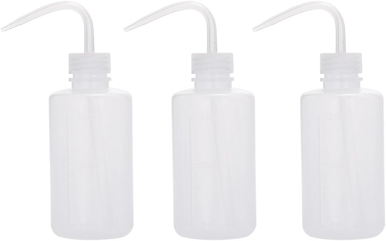 Mingzhe 3Pcs 250Ml Wash Bottle Plastic Green Squeeze Bottle Flower Watering Can Kit Curved Nozzle Ing Cleaning Tool image number 3