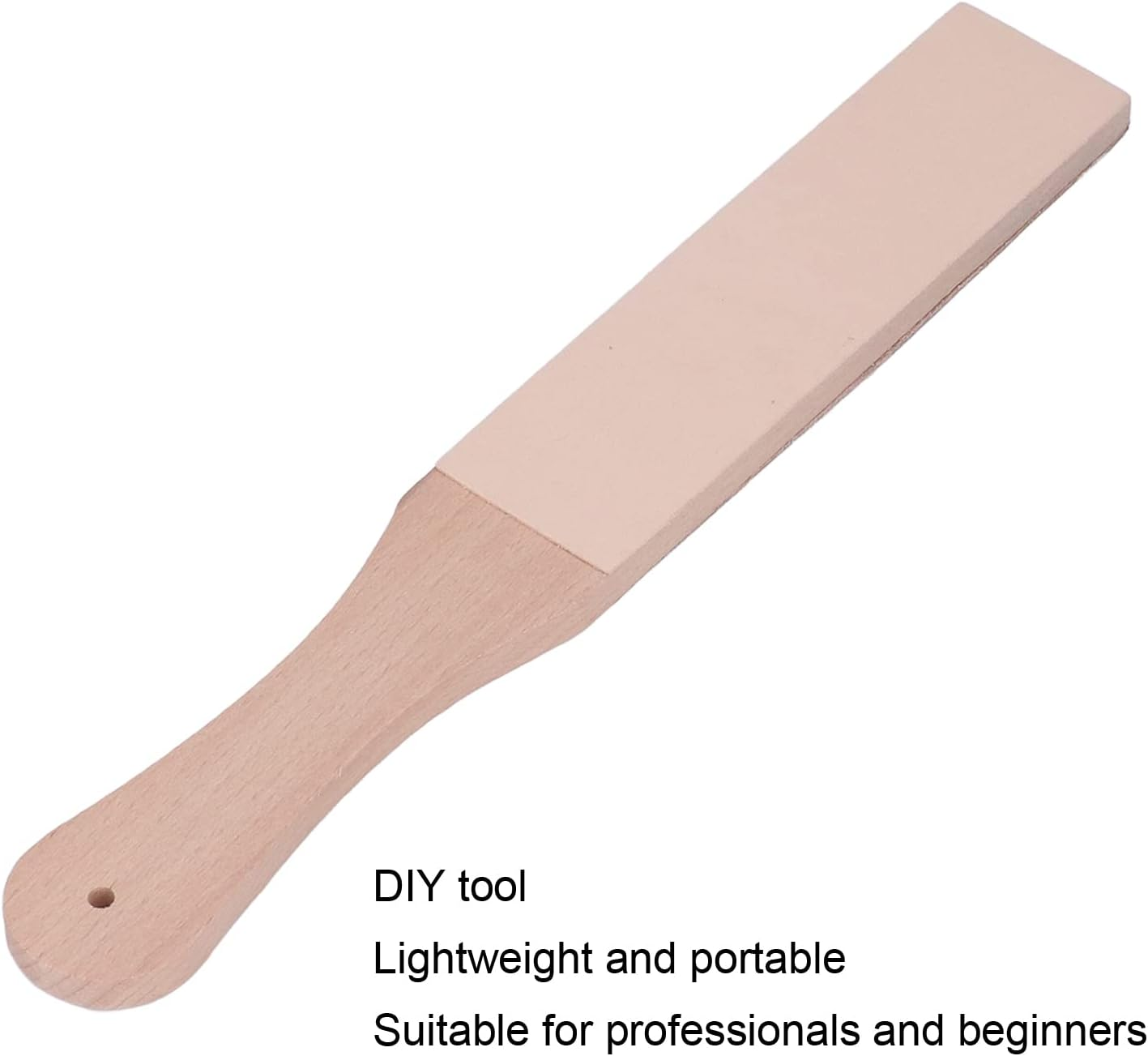 Portable Double Sided Leather Strop, Beech Wood Leather Quick Sharpening Strop, Used in Leather Crafts, DIY, Belts, Sanding Knives and Blade Sanding, Polishing image number 4