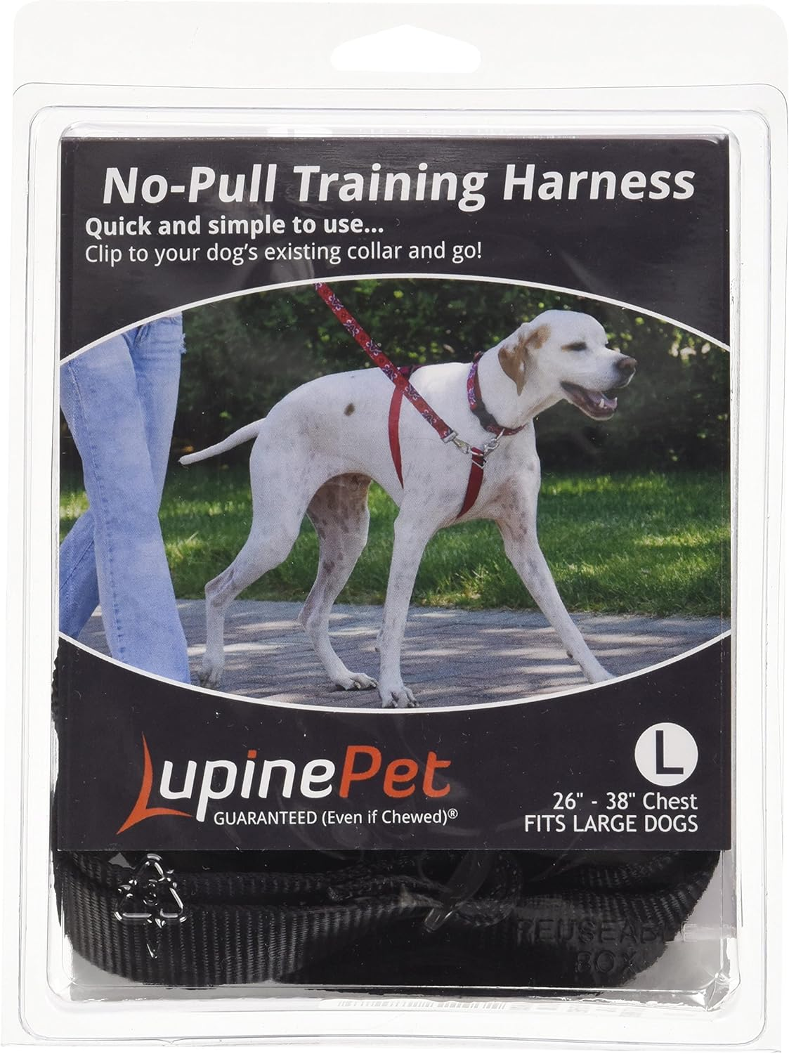 Lupinepet Basics 1" Black 26-38" No Pull Harness for Medium-Larger Dogs image number 2