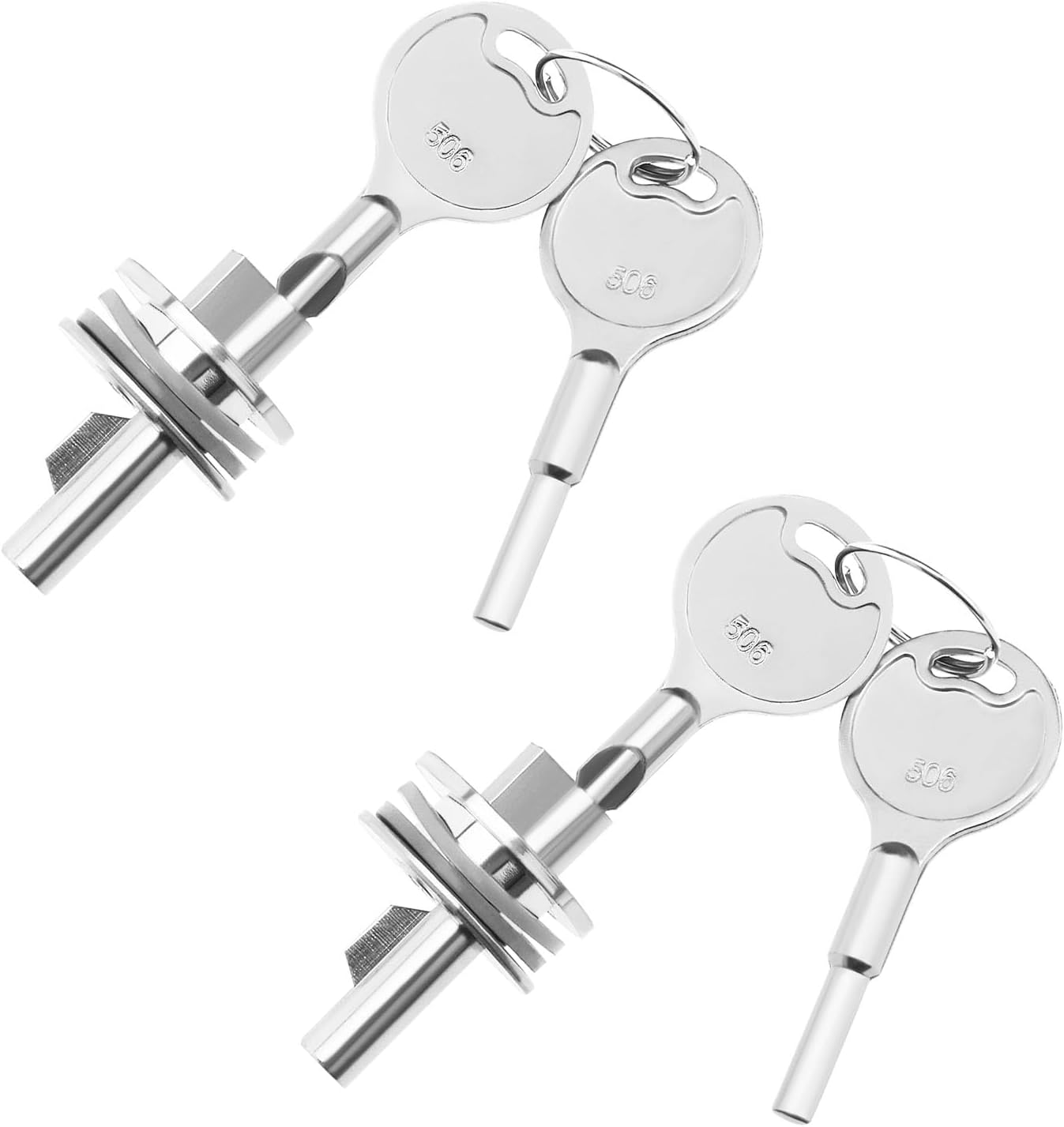 SG Store 2 Sets Glass Door Lock Sliding Showcase Exhibition Cabinet Terrarium Lock with 4 Keys 25X25Mm for Glass Cabinet Doors Doors and Windows Jewelry Cabinets image number 6