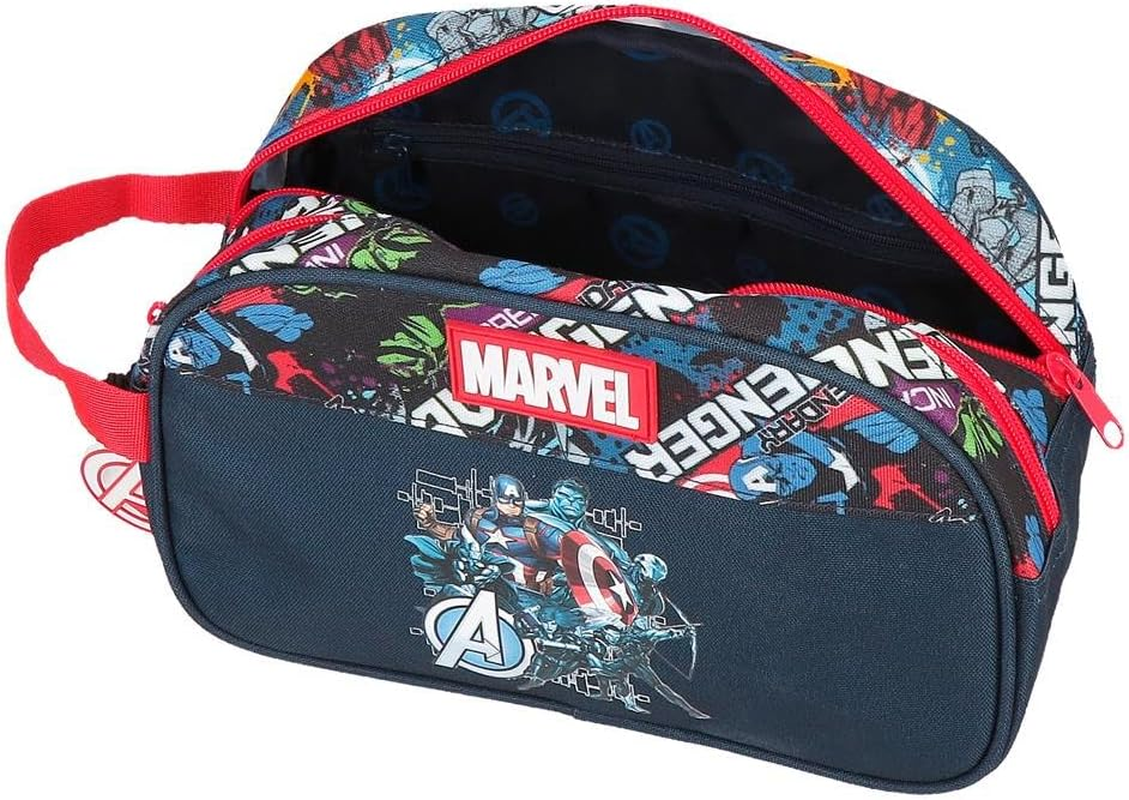 Joumma Marvel Avengers Legendary Adaptable Toiletry Bag Blue 26X16X11Cm Polyester L, Blue, Adaptable Toiletry Bag, Blue, Adaptable Toiletry Bag
