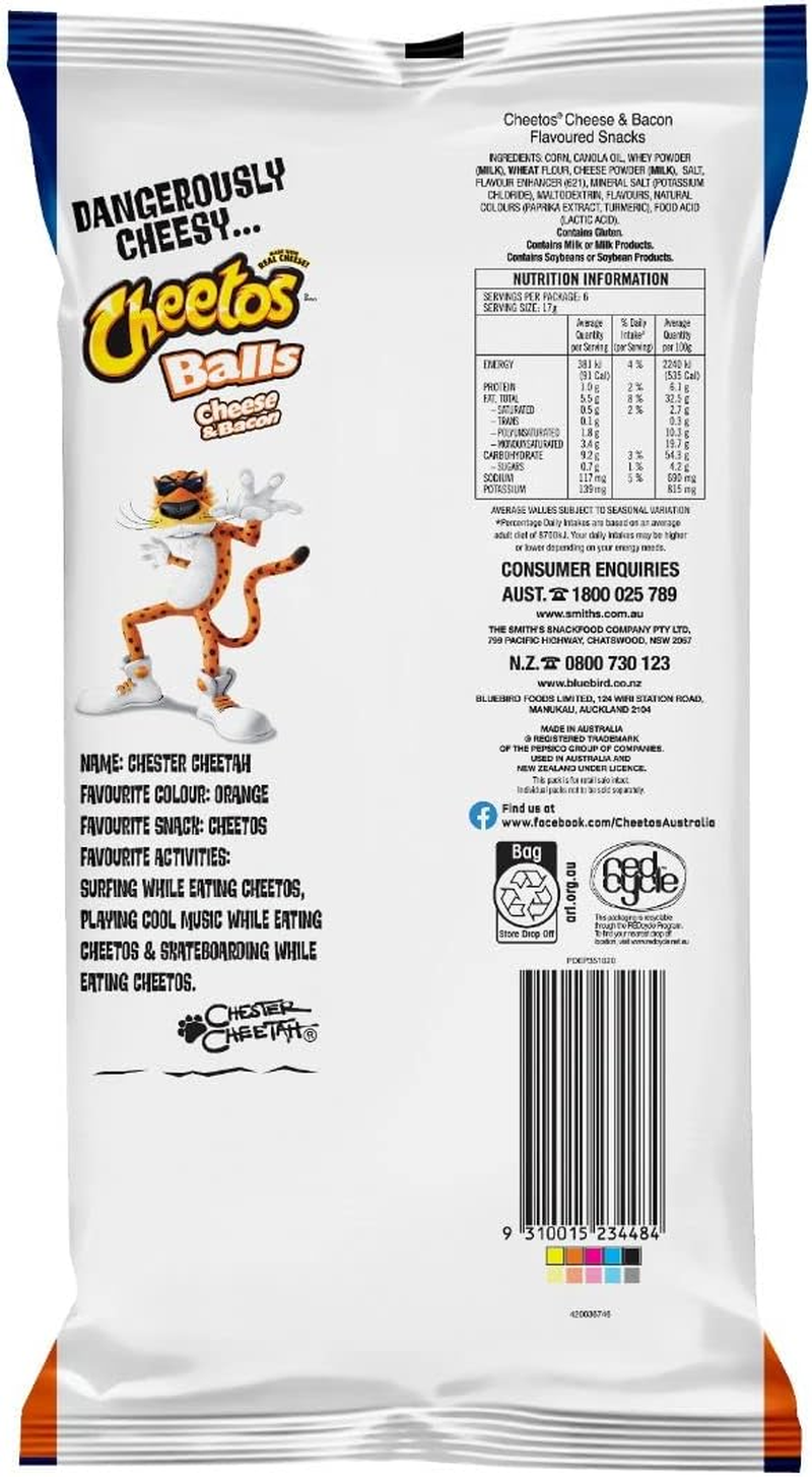 Cheetos Cheese and Bacon Balls Multipack 17G image number 5