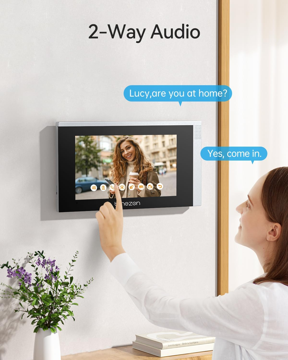 TMEZON 4 Wire Wifi Video Intercom System Doorbell with Camera and 7 Inch Monitor IP 1080P Wired Video Door Phone No Monthly Fees,Support Remote Unlock,Snapshot,Tuya,Need Cable image number 5