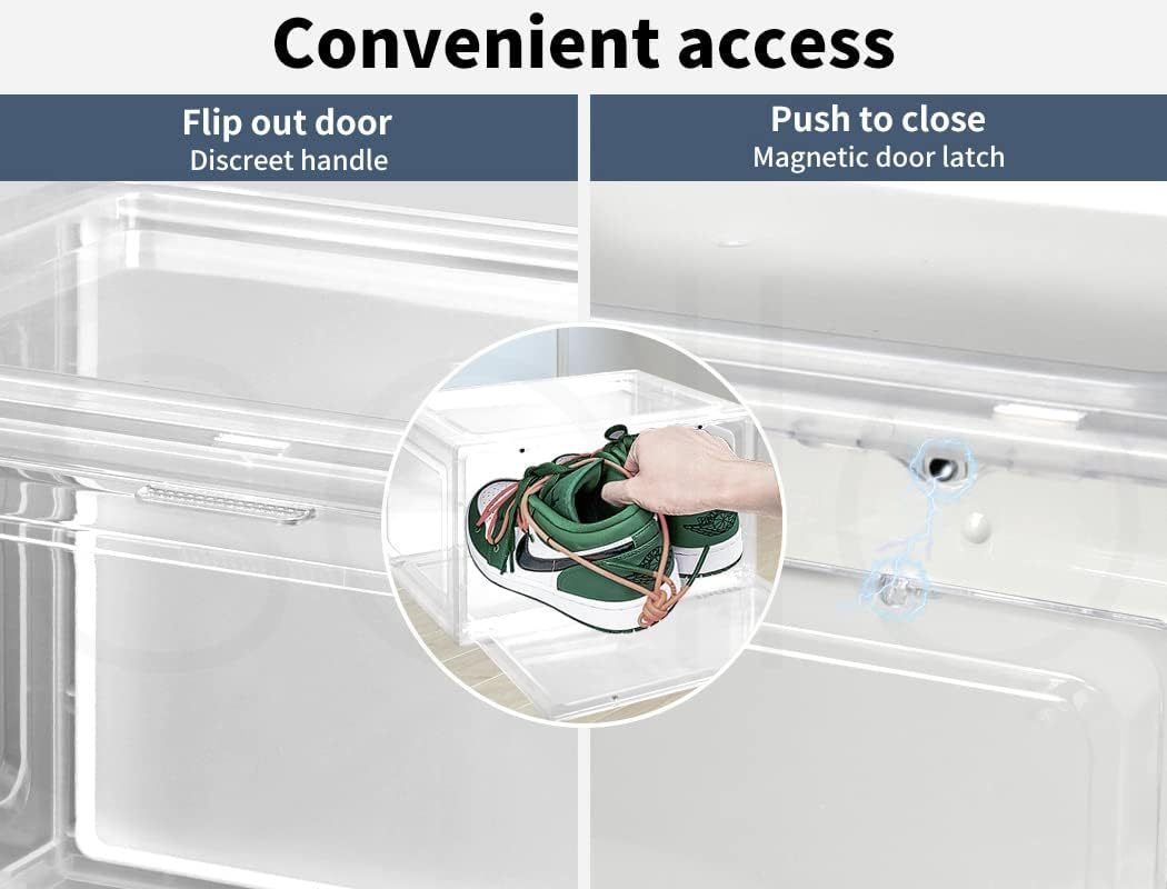 STACKED Shoe Storage Box 1PC Sneaker Display Case Clear Magnetic Door Anti-Oxidation 35.5X26X21Cm