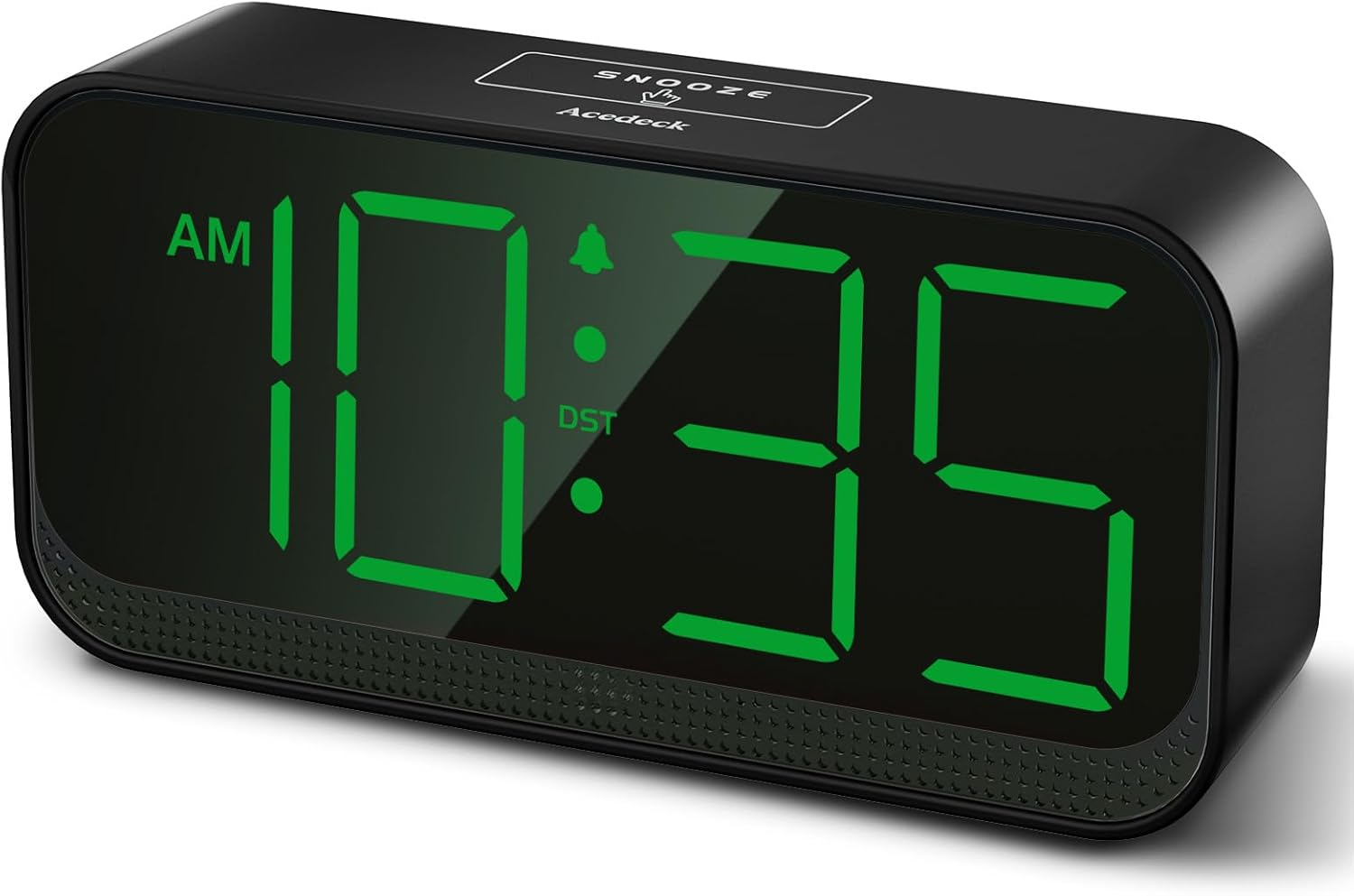 Acedeck Battery Operated Digital Clock: Cordless Small Alarm Clock for Bedroom Travel - Large Numbers 4 Dimmers for All Ages Red Digits