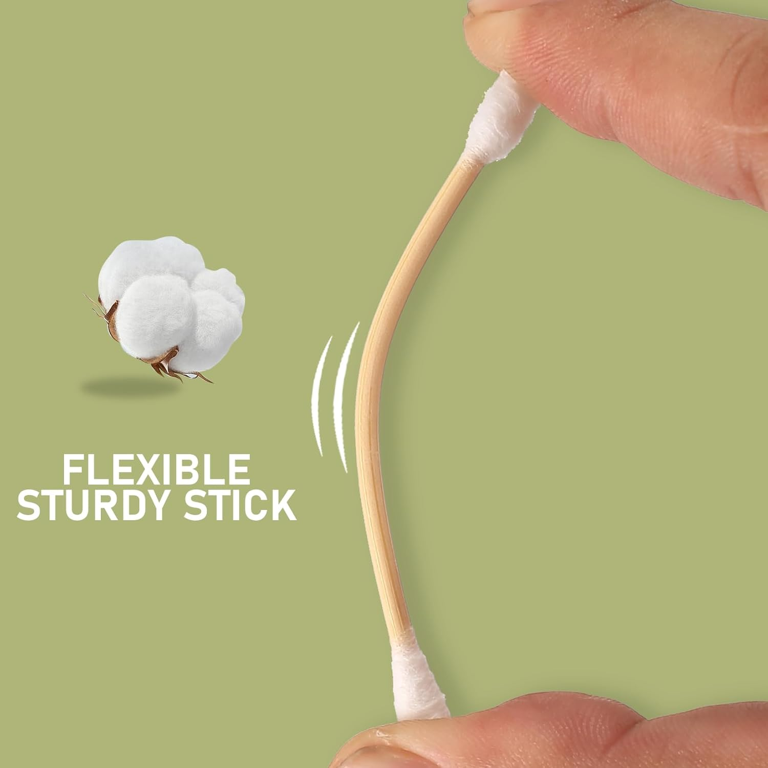 800 Pointed & round Count Cotton Buds,Cotton Swabs, Natural Cotton Swabs for Ears Swabs Sticks, Cotton Tips with Wooden Sticks for Makeup Cleaning Arts Crafts, with Storage Container