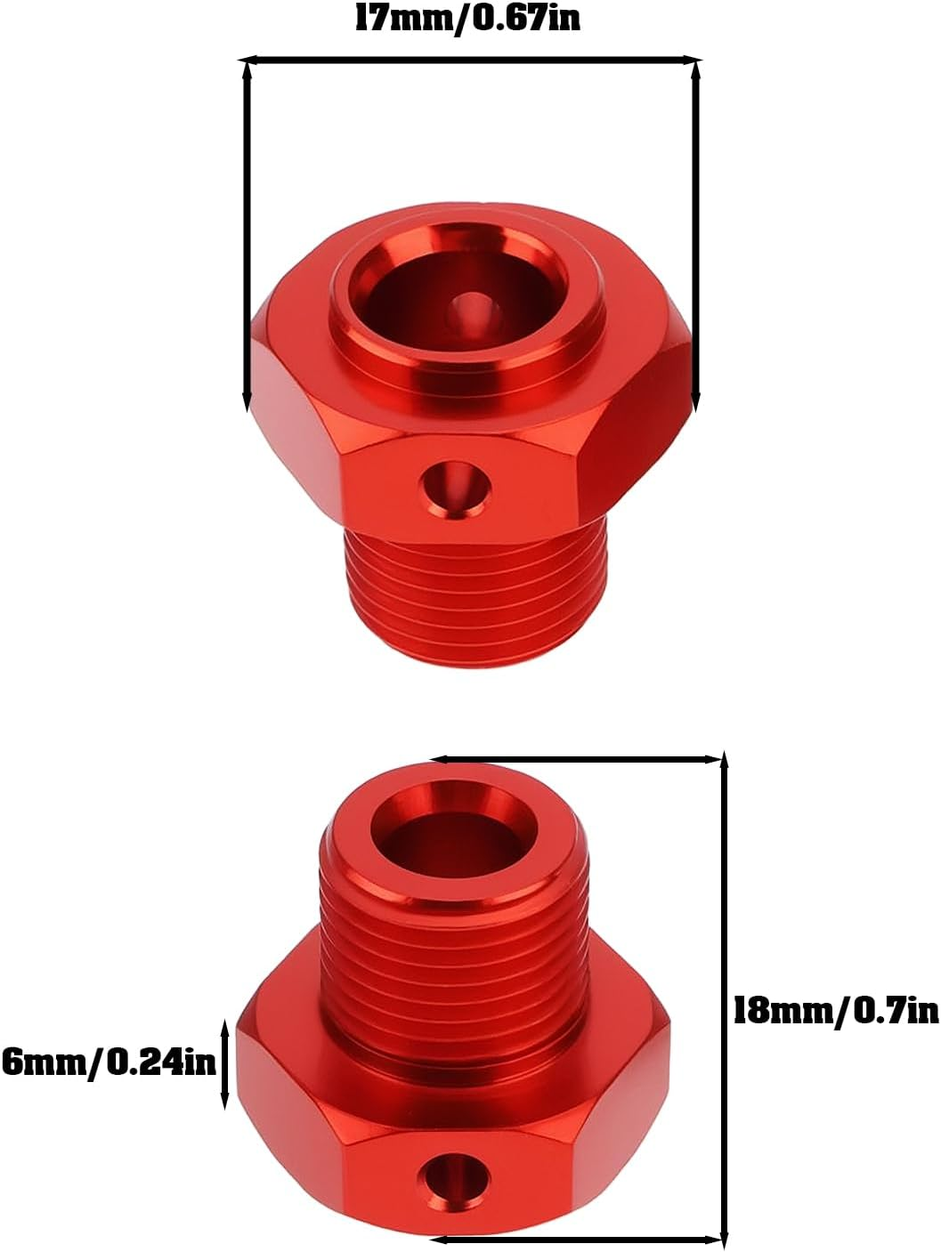 1Set 17Mm Aluminum 6Mm Extended Hub Hex Nut Kit Compatible with Arrma Kraton 4S BLX Compatible with Outcast 4S BLX Upgrade Parts(Red) image number 6