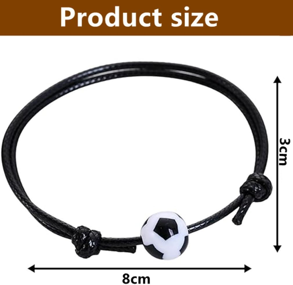 12 Pcs Football Bracelets, Adjustable Football Friendship Bracelets, Soccer Charm Bracelets,Inspirational Wristbands Sport Theme Favor for Teen Adults image number 6