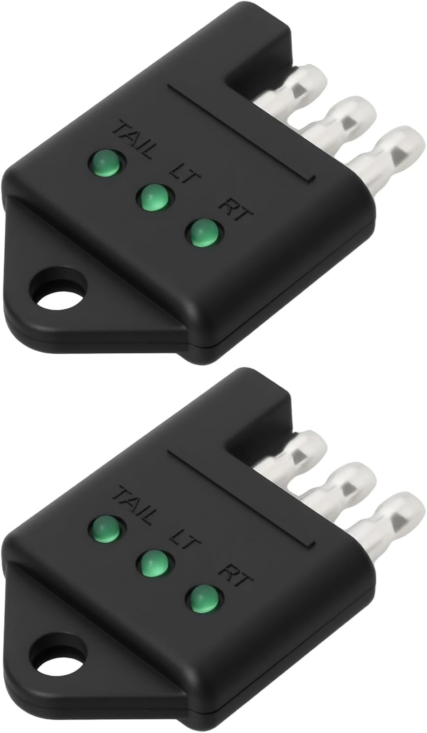 YINETTECH 2Pcs 4 Pin Wiring Tester with LED Indicators for American-Style RV Trailer, Cars