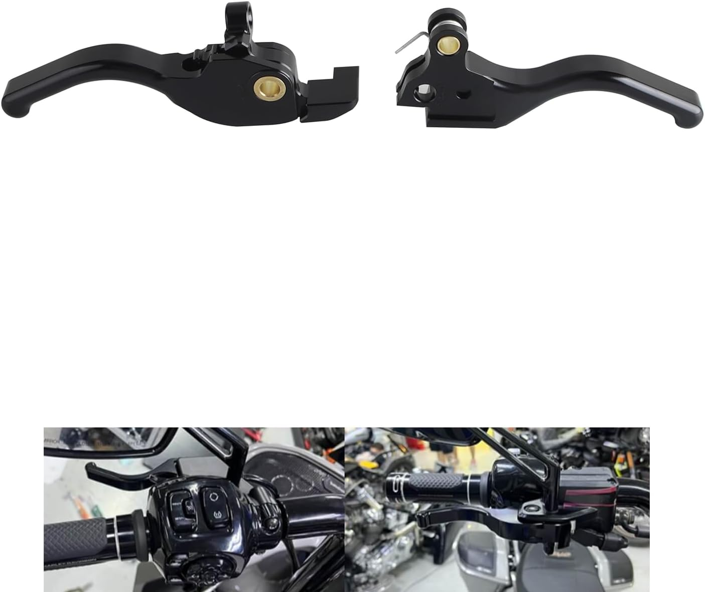 3 Finger 5.9" CNC Shorty Hand Control Lever Kit Brake Clutch Levers Fit for Harley Softail Low Rider S Sport Glide Standard Street Bob 2015-2024