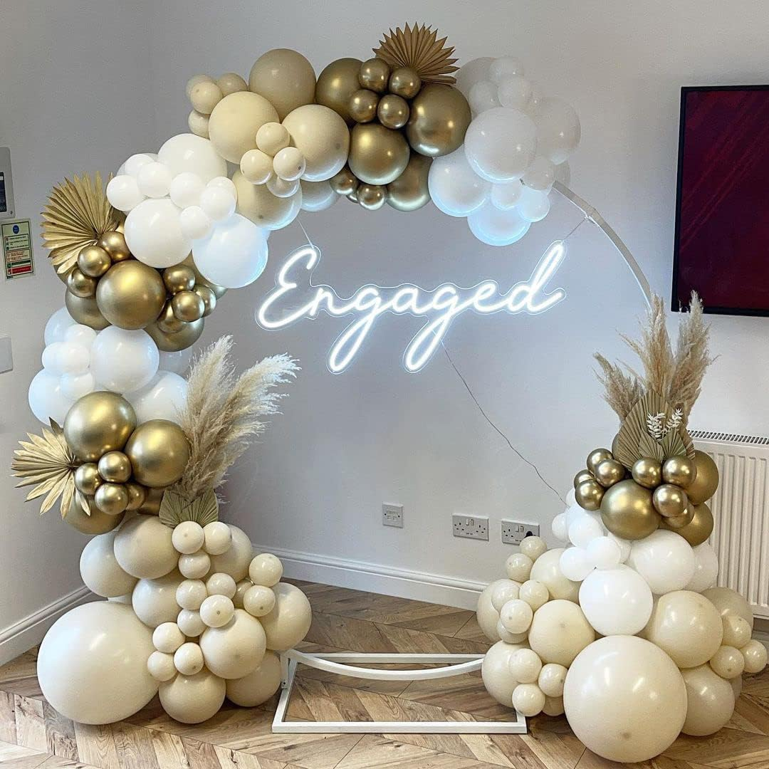 White Sand Balloons 84 Pcs Sand White Balloons Garland Arch Kit 5 Inch +12 Inch +18 Inch Nude Latex Balloons Happy Birthday Balloons Baby Shower Decorations Wedding Balloons - Gold,Pink image number 5